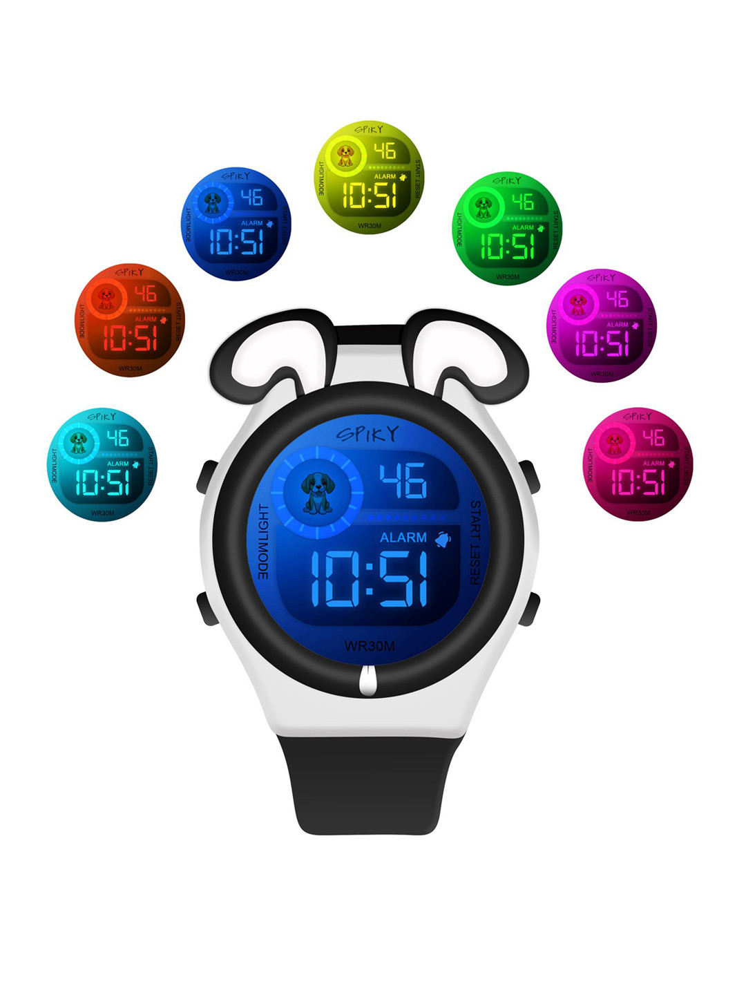 Spiky Unisex Kids Dial & Bracelet Style Straps Digital Multi Function Automatic Watch SPKEVA26_C4_BLK