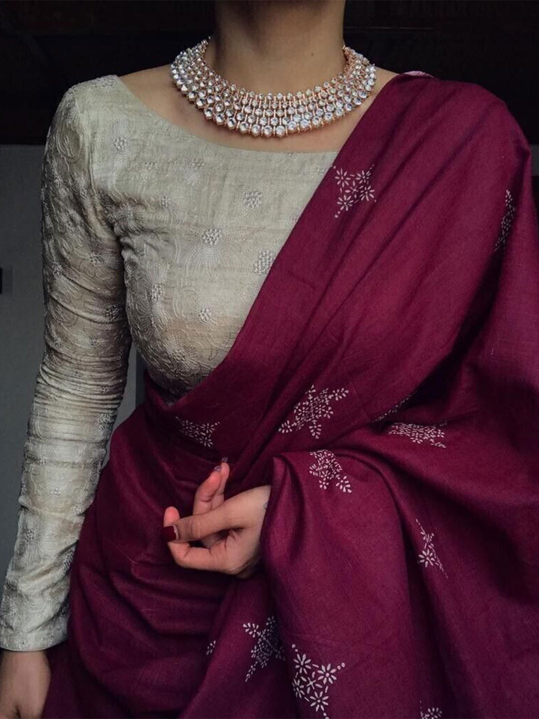 Upalksh Floral Printed Kota Saree