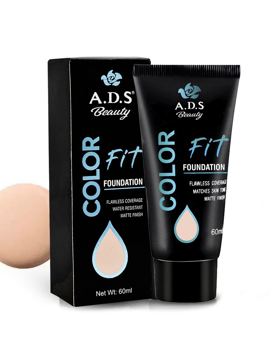 A.D.S Color Fit Water Resistant Matte Foundation 60ml - Shade 02