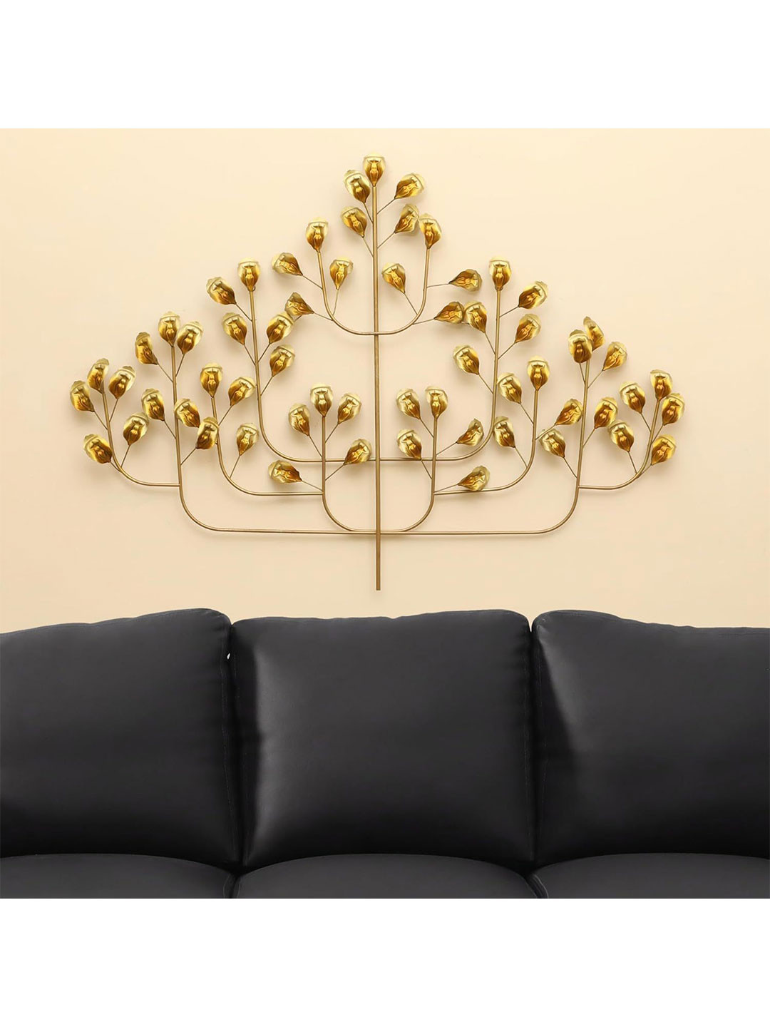 vedas Arya Tree Metal Floral Glossy Hanging Hall Wall Hangings-32In