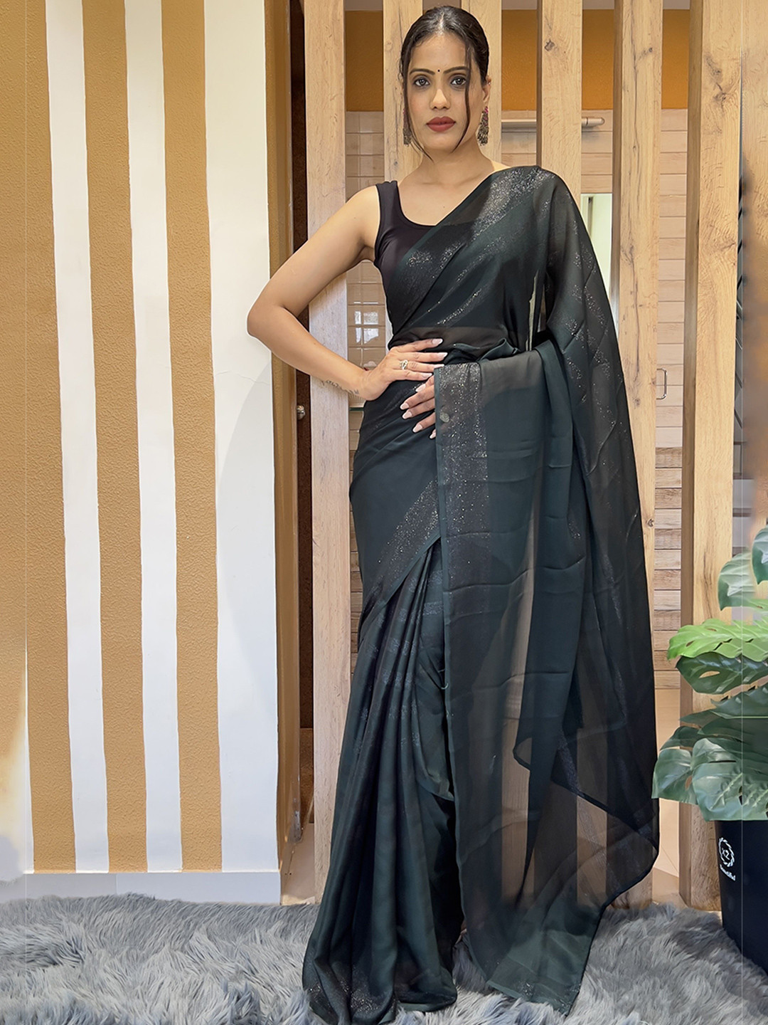 Upalksh Striped Jute Silk Saree