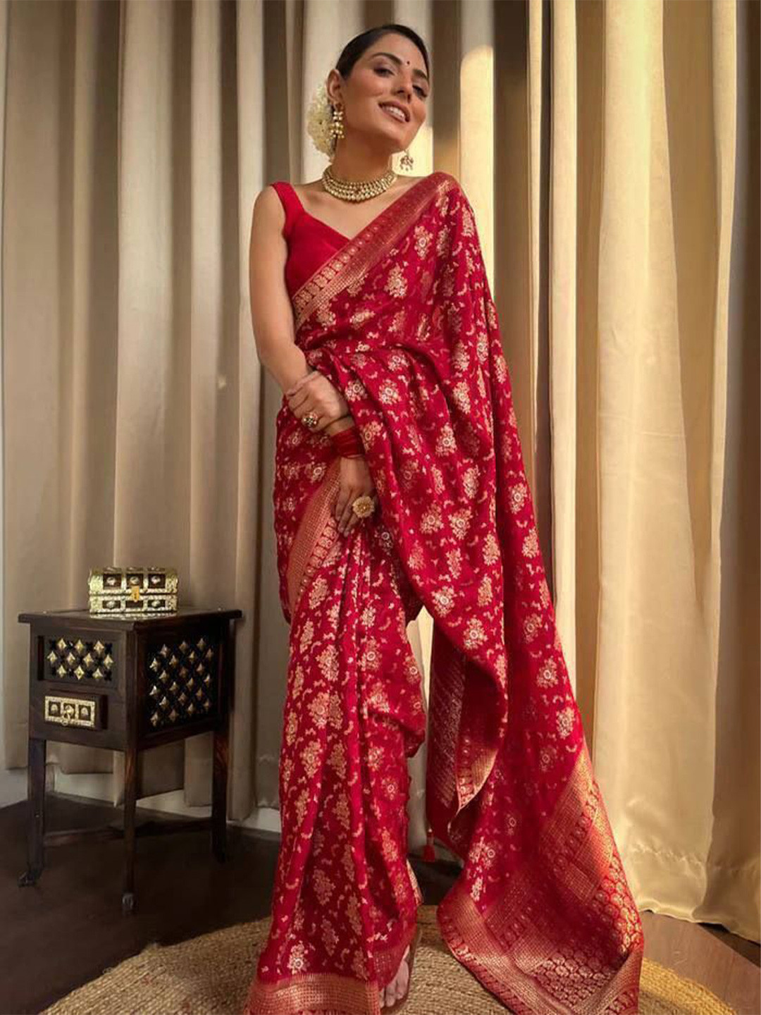 Upalksh Woven Design Ethnic Motifs Zari Kanjeevaram Saree