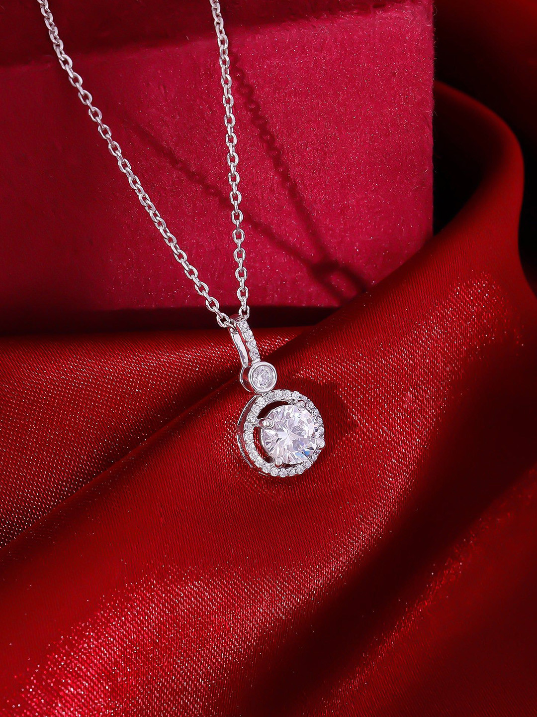 GIVA 925 Silver Rhodium-Plated CZ-Studded Raindrop Drizzle Jewellery Set