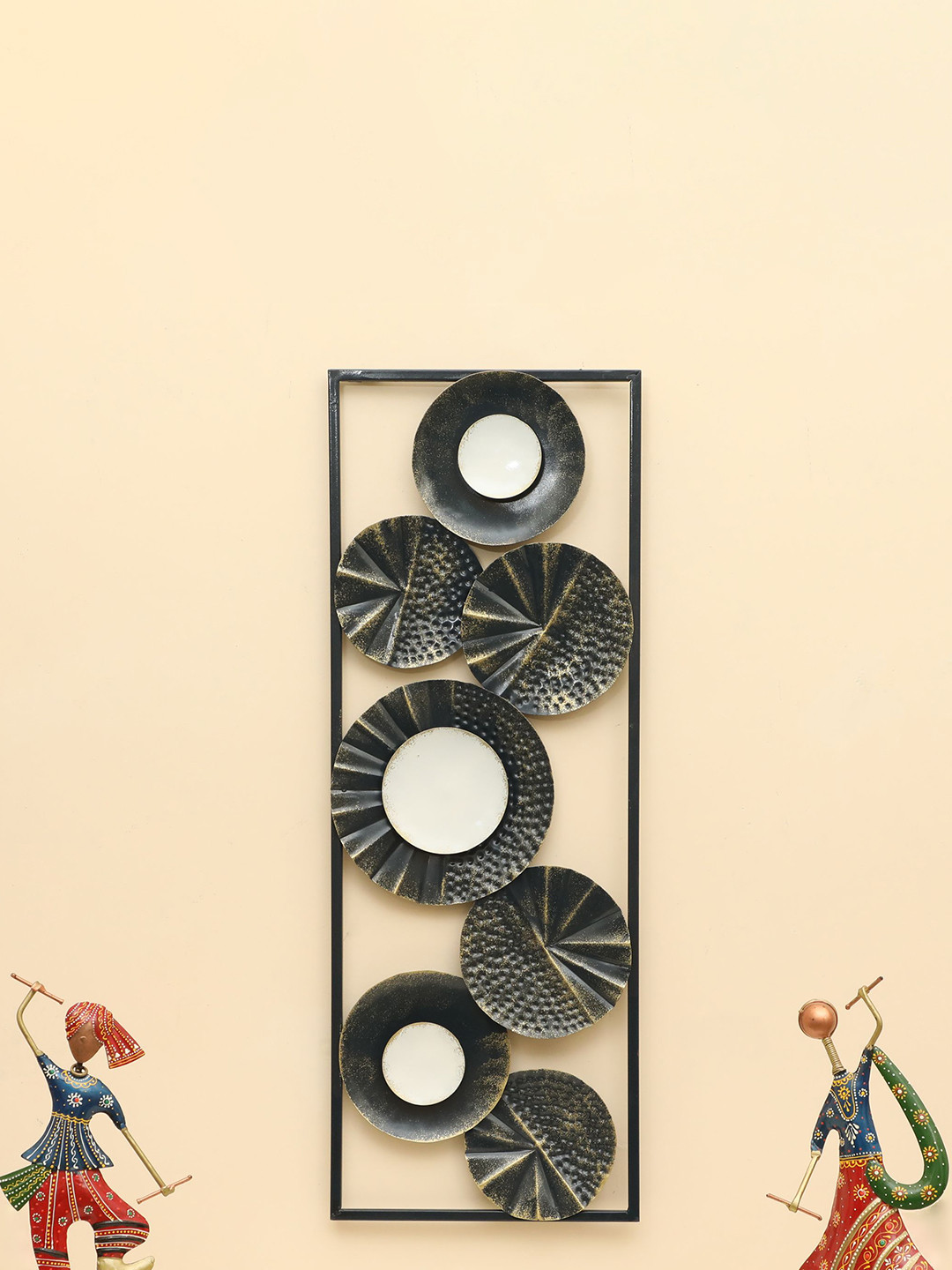 vedas Metal Glossy Hanging Hall Abstract Wall Decor-30In
