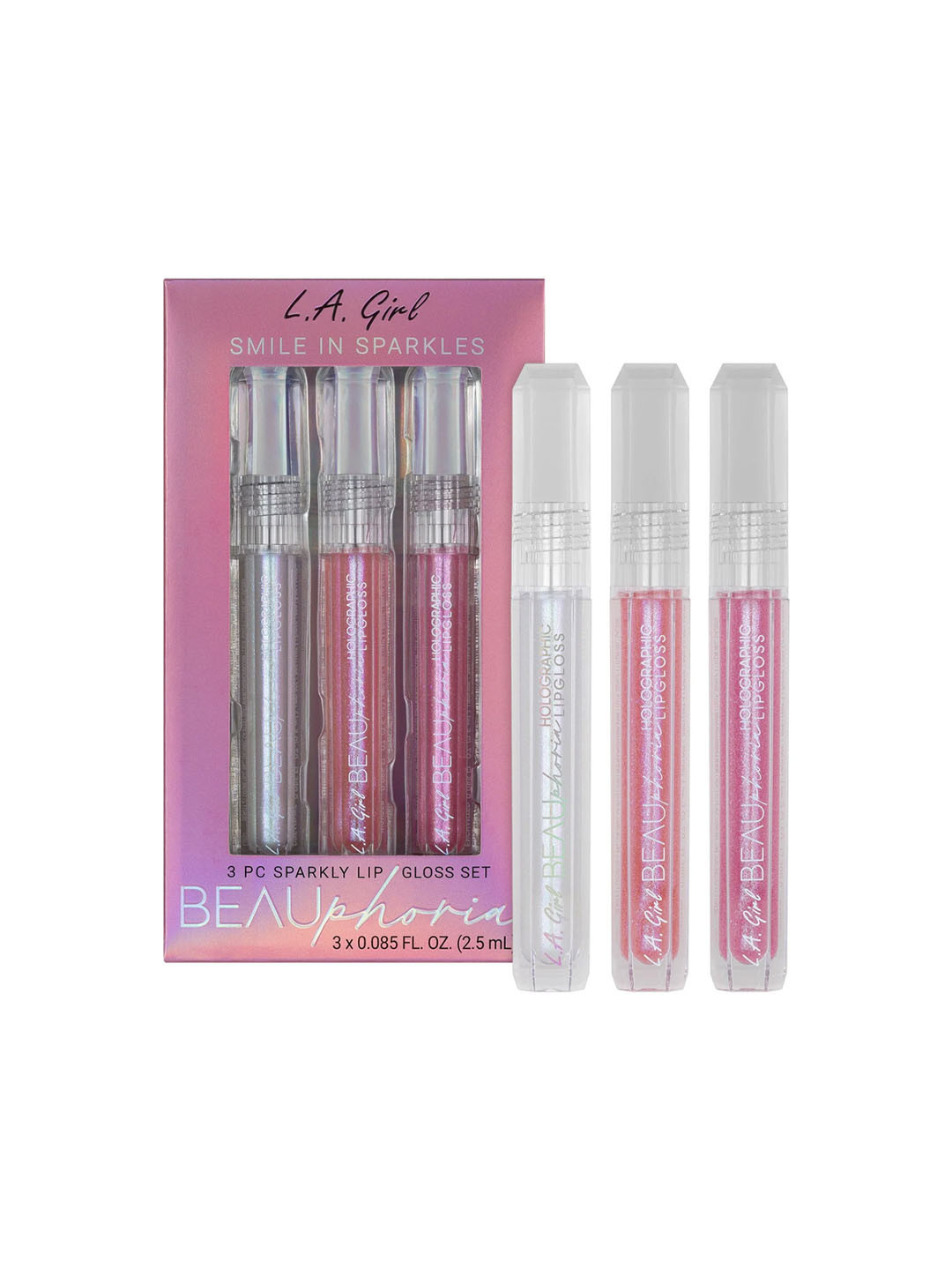 L.A. Girl Girl Beau|Phoria 3Pc Holographic Lip Gloss Set