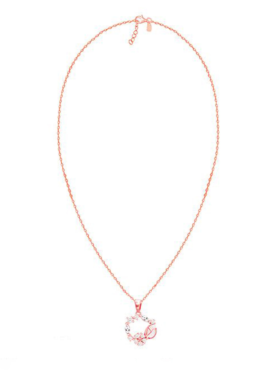 GIVA 925 Silver Rose Gold-Plated Cubic Zirconia Rose Gold Drop Wreath Set