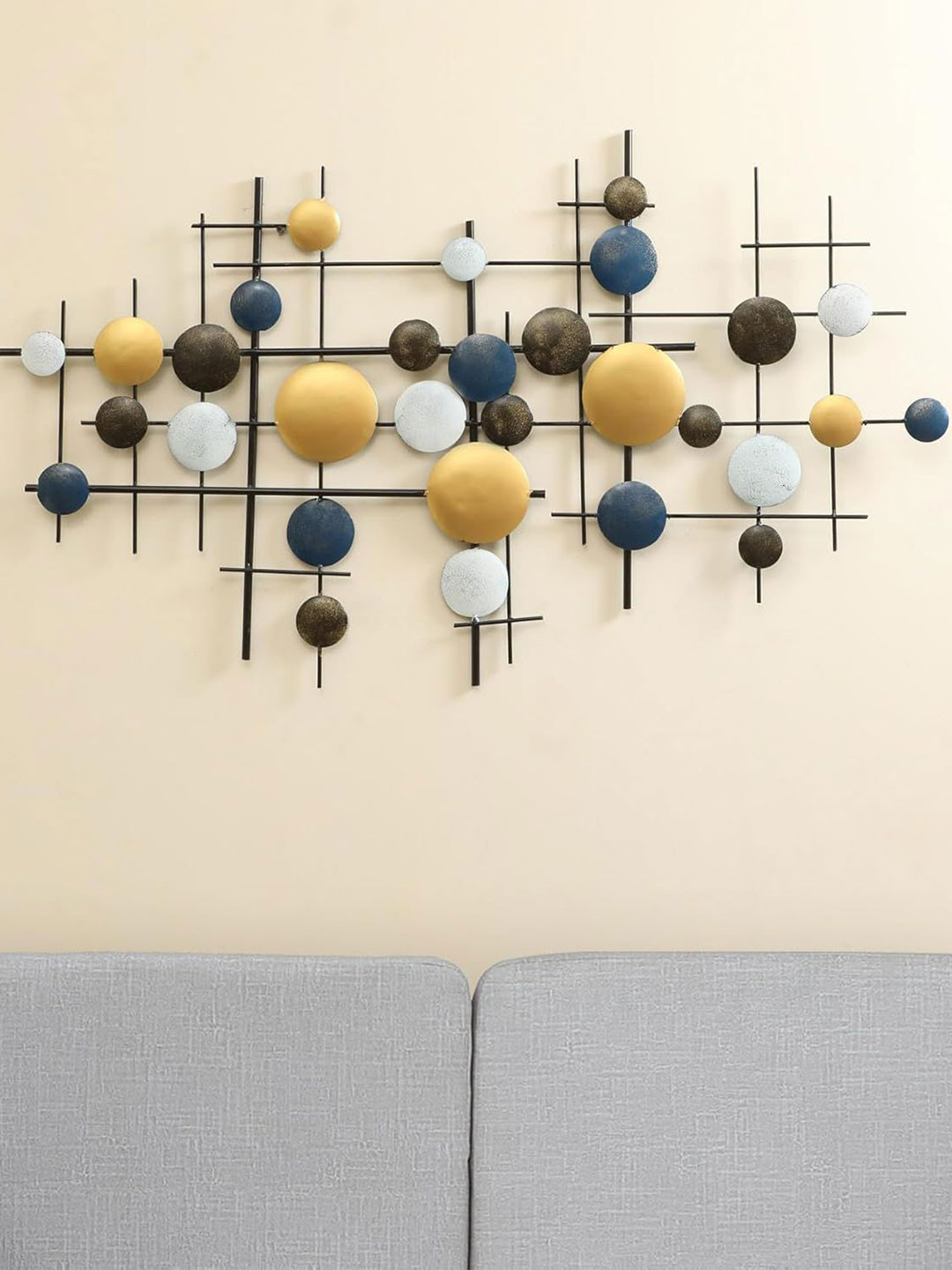 vedas Zuri Circle Abstract Metal Matte Hanging Hall Abstract Wall Decor-28In