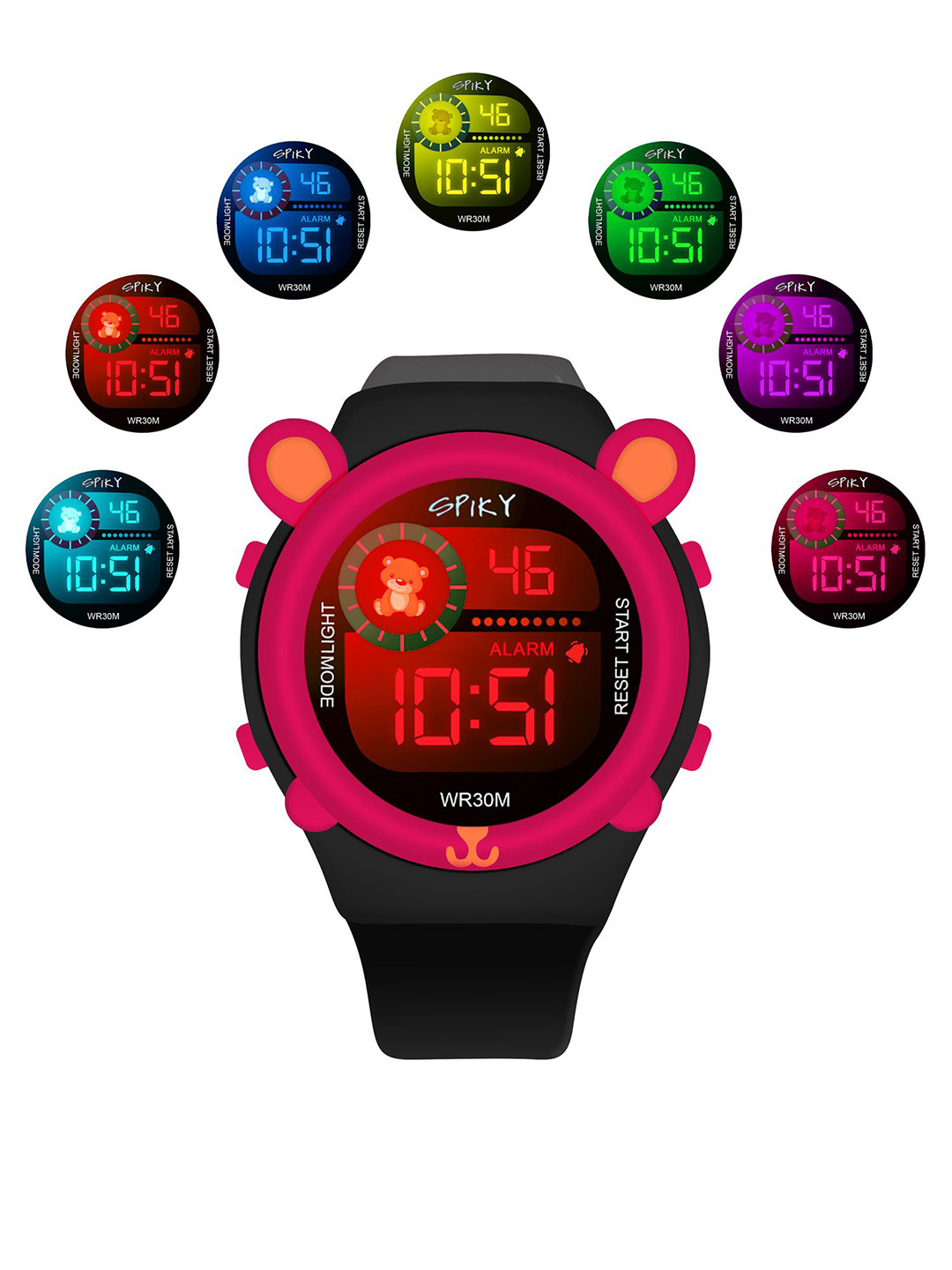 Spiky Unisex Kids Mother of Pearl Dial Multi Function Automatic Watch SPKEVA26_C6_RED