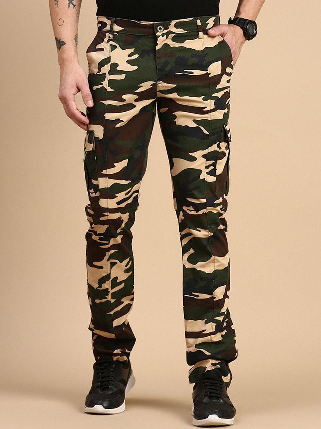 Classic Polo Men Camouflage Custom Slim Fit Cargos Trousers