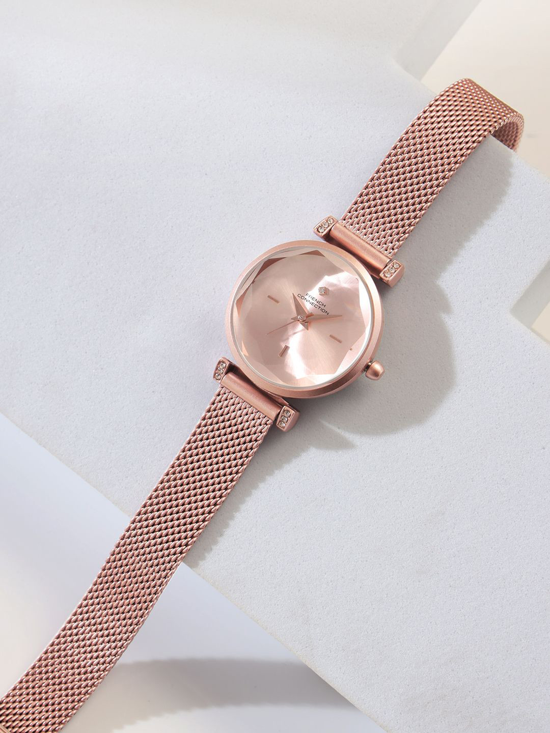 French Connection Women Dial & Stainless Steel Bracelet Style Straps Analogue Watch FCU5RGM