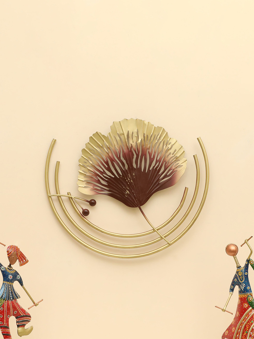 vedas Elena Leaf Metal Floral Glossy Hanging Hall Wall Hangings-15In