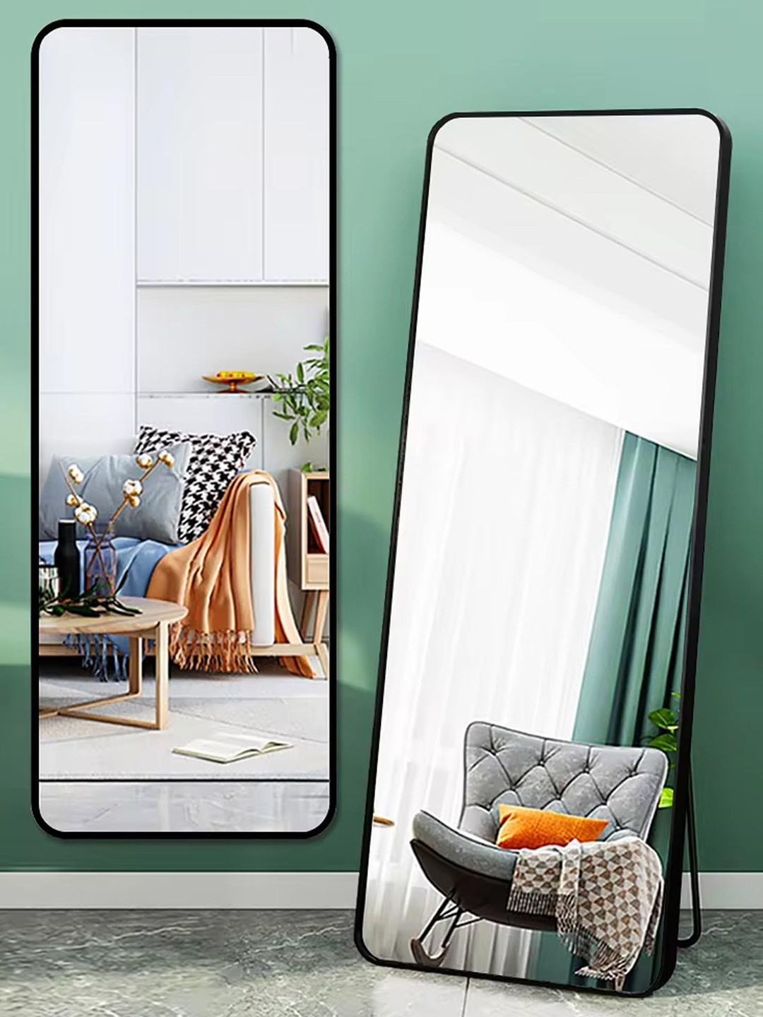 THE ARTMENT Black Vista Frame Floor Mirror