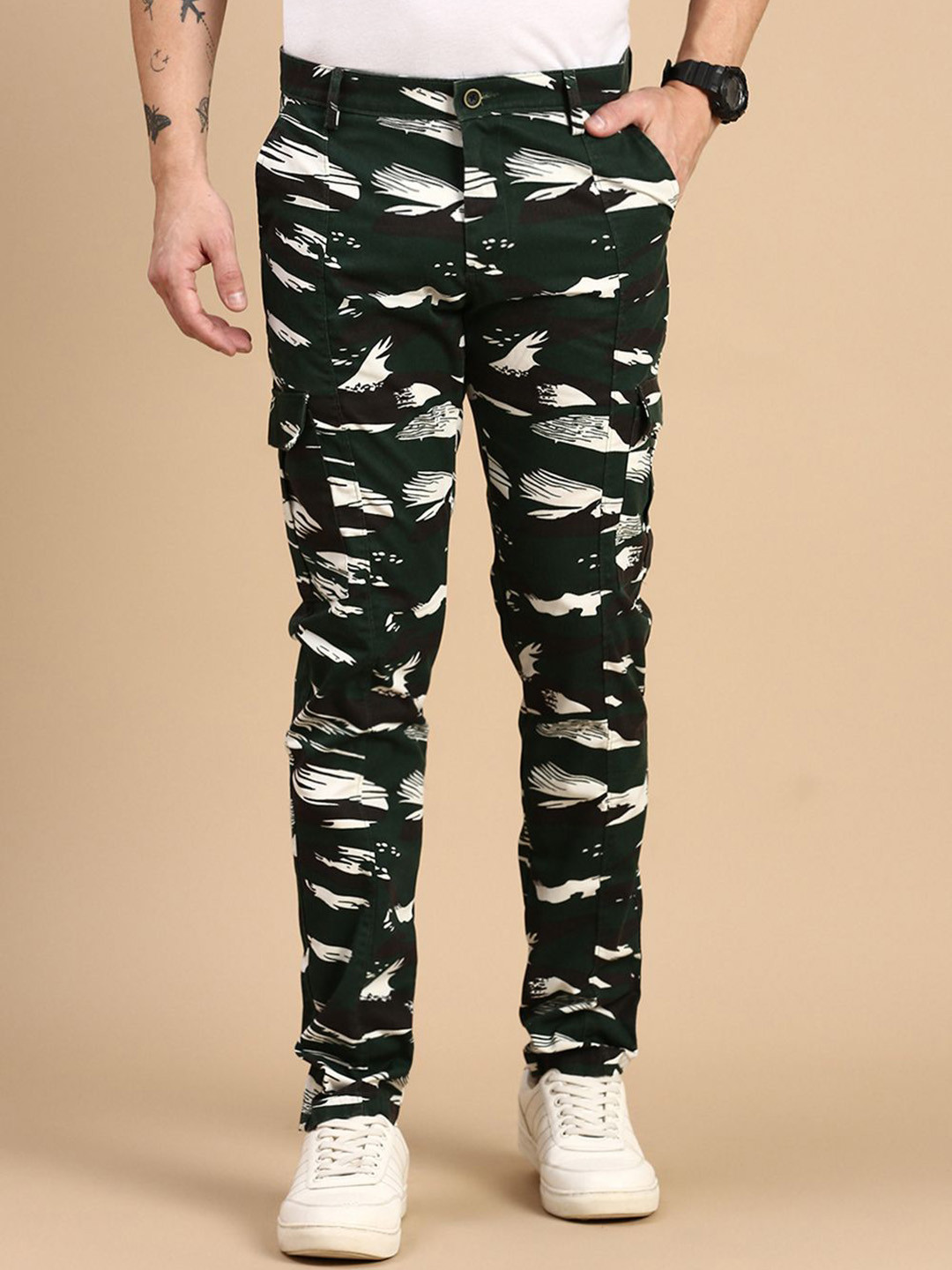 Classic Polo Men Camouflage Custom Slim Fit Cargos Trousers