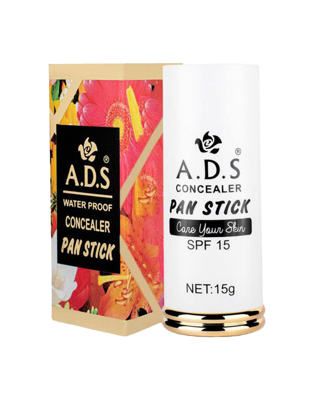A.D.S  Pan Stick Carry Your Shine SPF 15 Waterproof Long-Lasting Concealer- 15g- Shade 02
