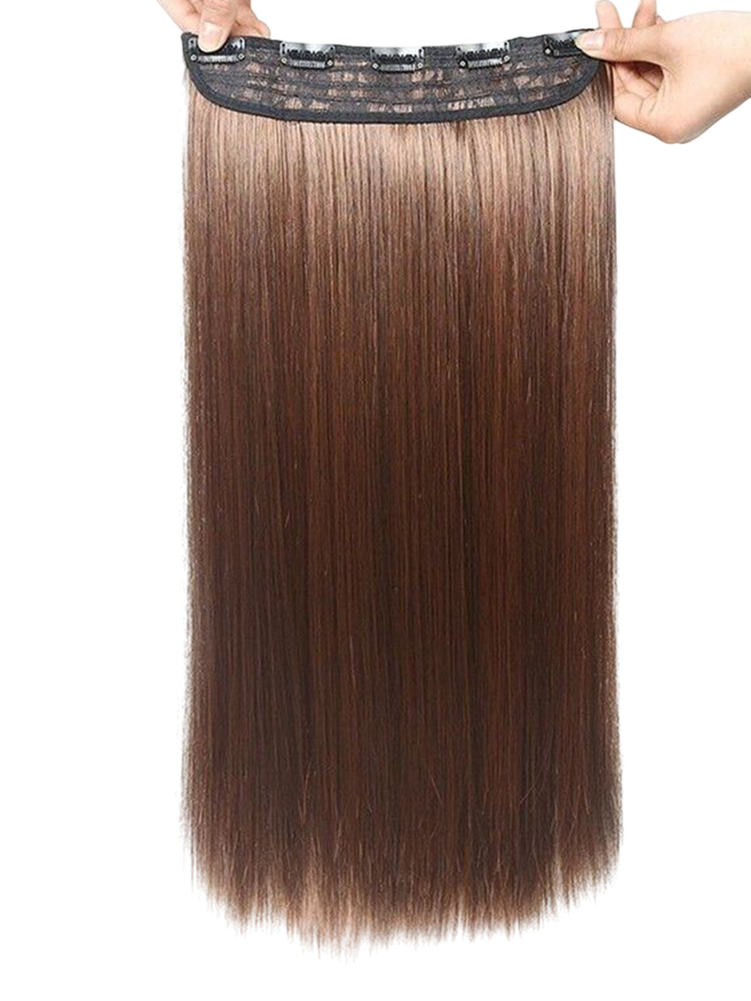 CRIBE Clip-In Straight Locks Hair Extension - Dark Brown - 24 Inch