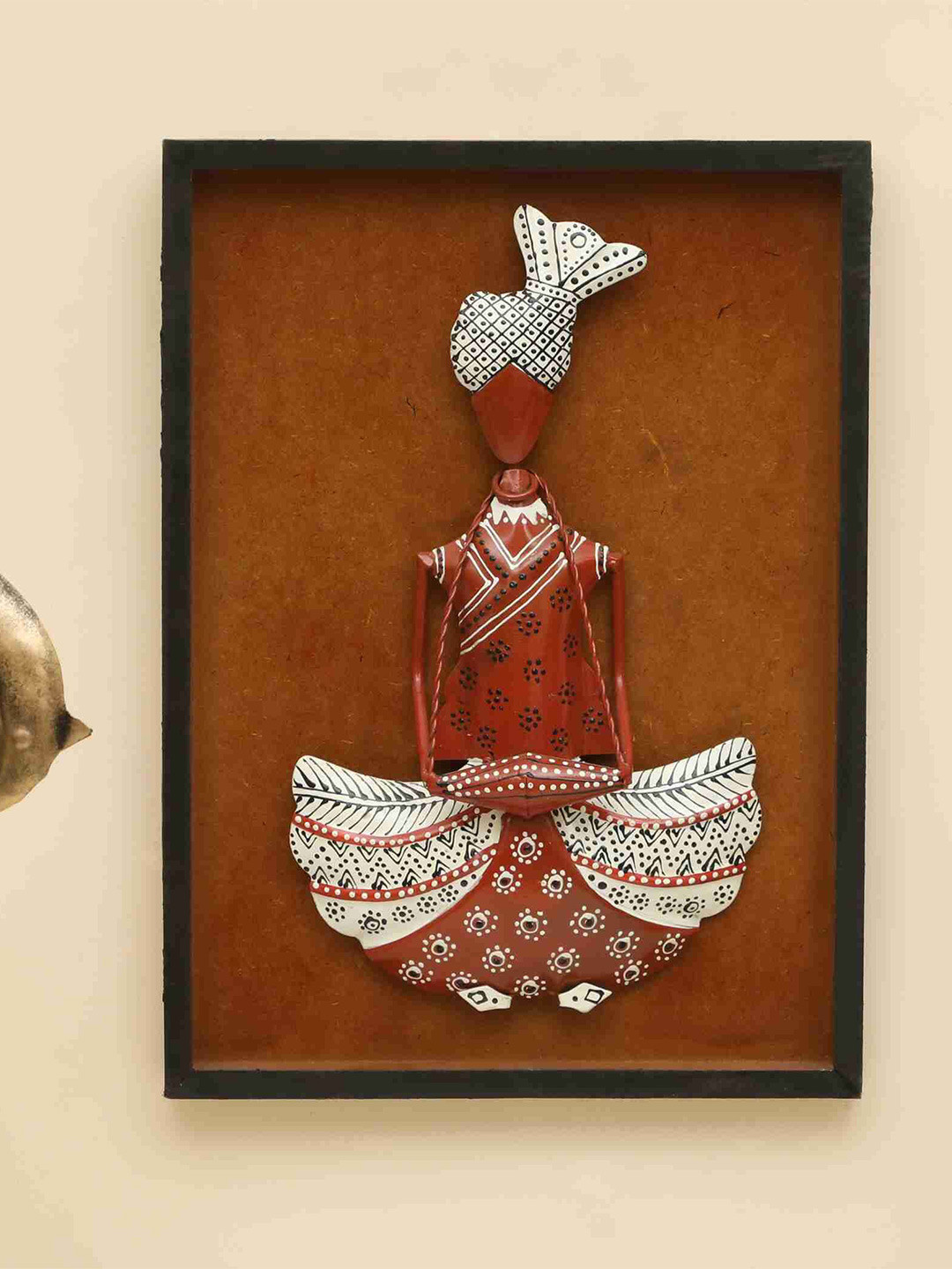 vedas Dhol Metal Ethnic Motifs Matte Hanging Hall Wall Hangings-15In