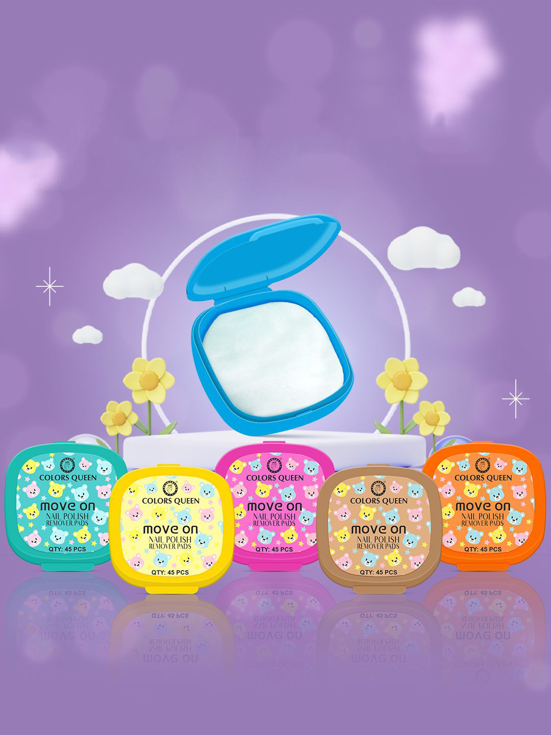 Colors Queen Move On Nail Polish Remover Pads - 45 Pieces
