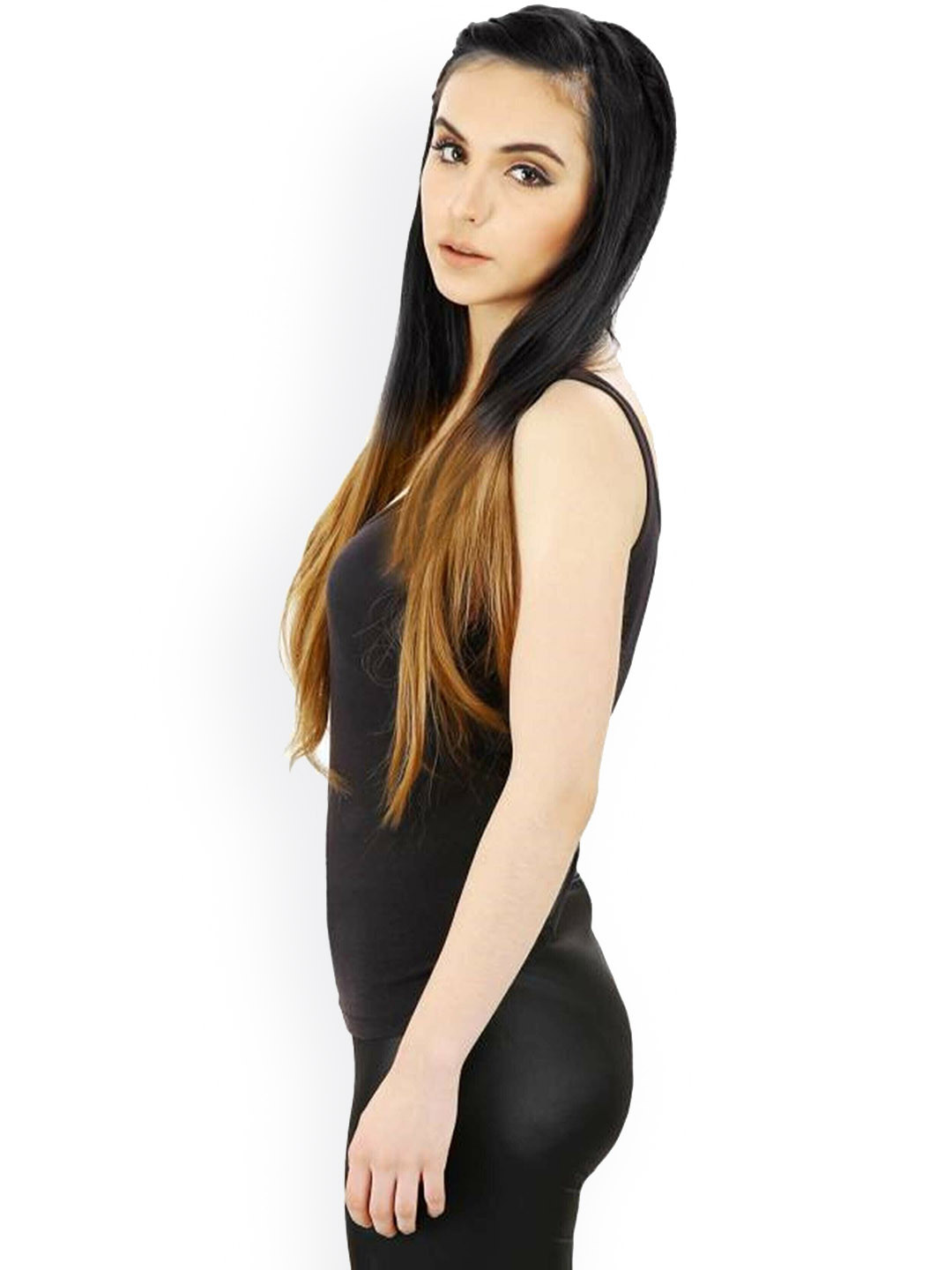CRIBE Clip-In Straight Locks Hair Extension - Golden With Black - 22 Inch