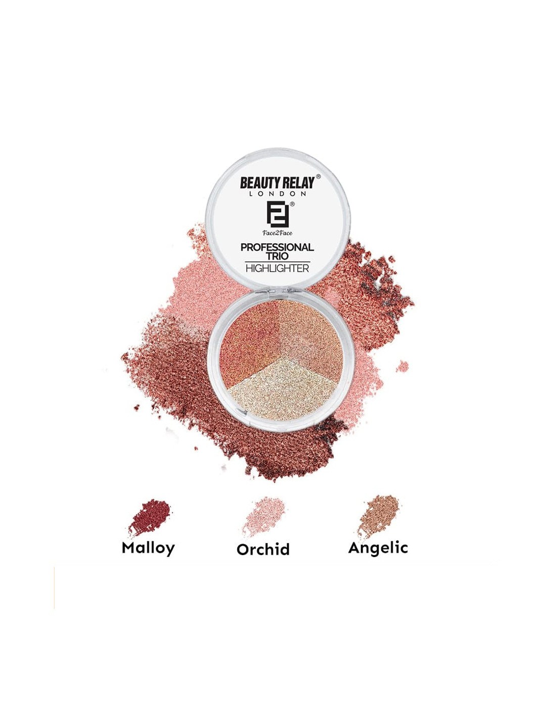 BeautyRelay London Face 2 Face Professional Trio Highlighter 12gm