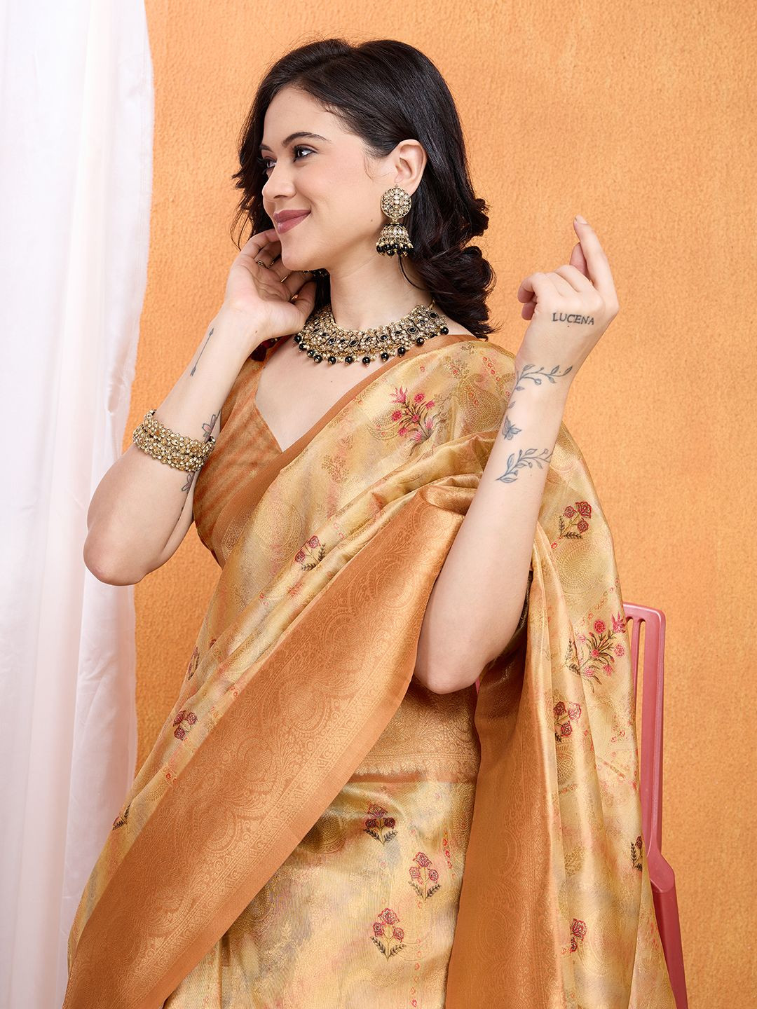 Mitera Kalamkari Banarasi Saree