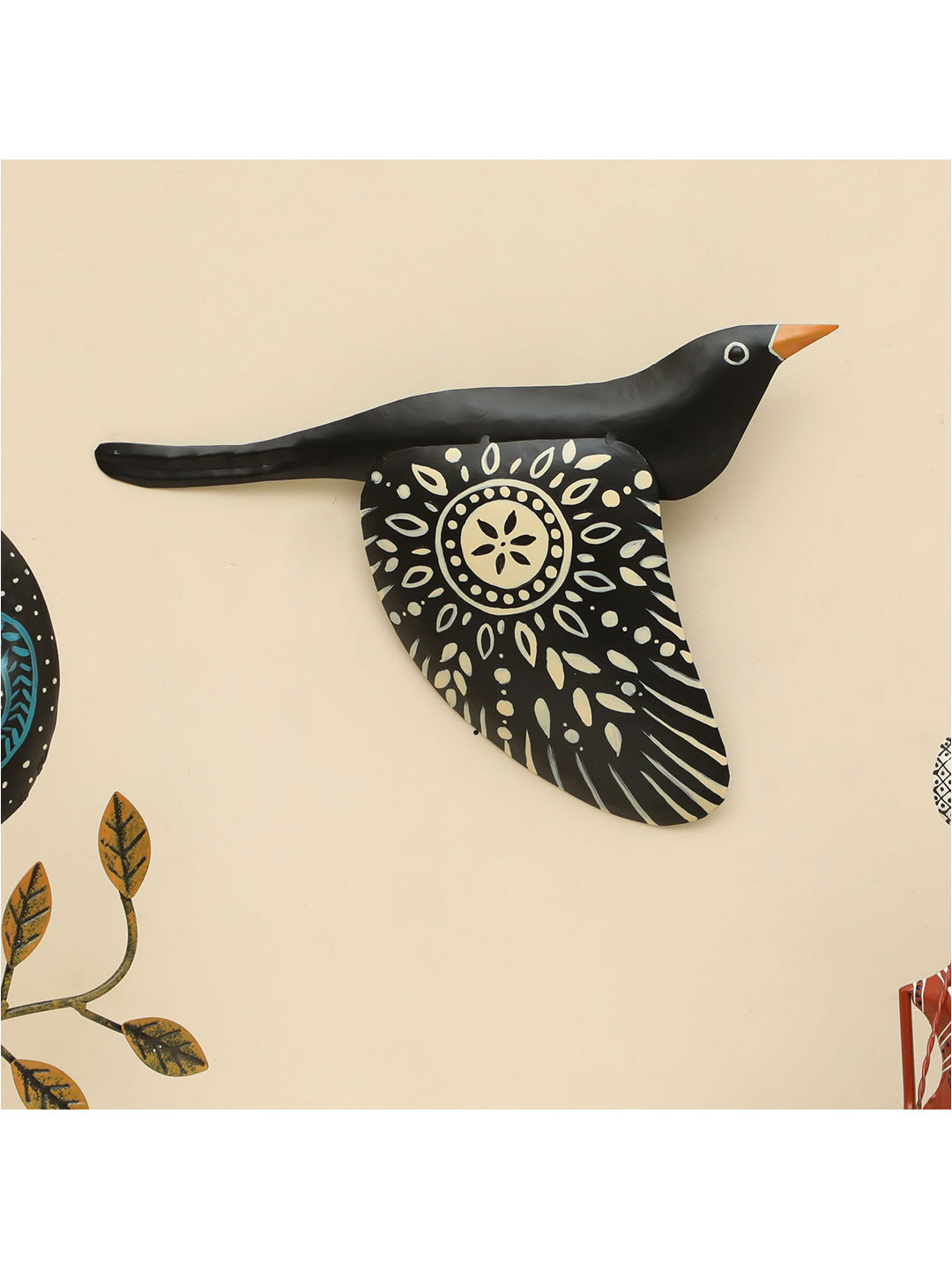 vedas Falguni Flying Bird Metal Matte Hanging Hall Wall Hangings-9.4In