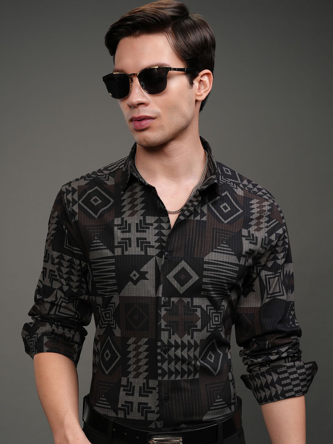 HIGHLANDER Men Printed Occasion Slim Fit Shirt