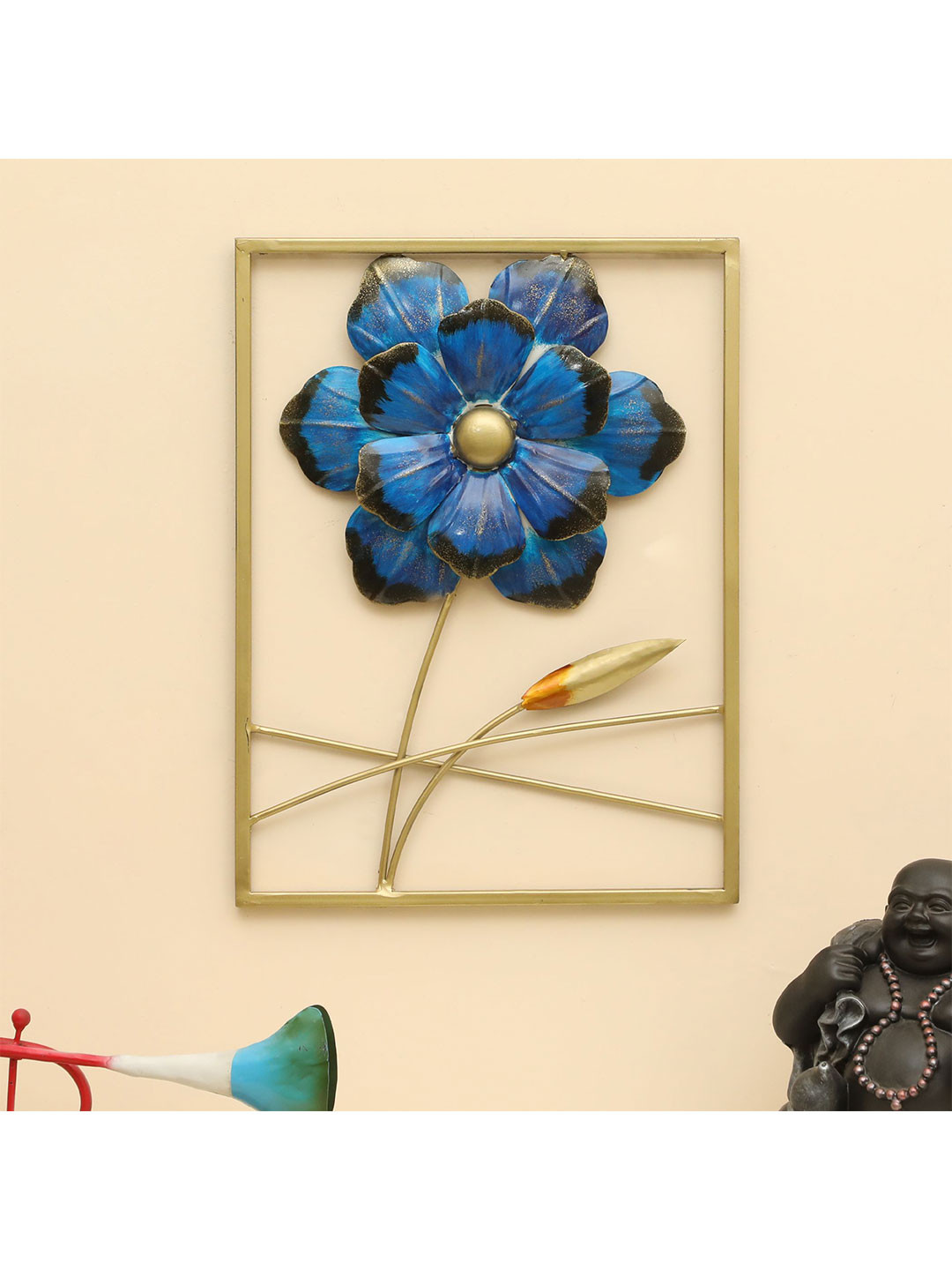 vedas Cornwall Flower Metal Matte Hanging Hall Floral Wall Decor-17In