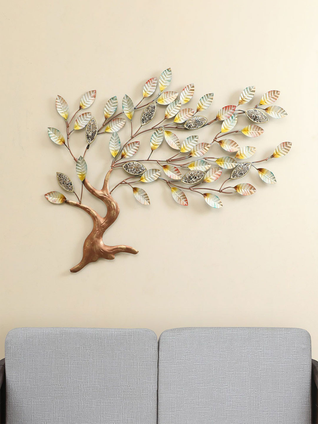 vedas Umang Tree Metal Matte Hanging Hall Wall Hangings-31In