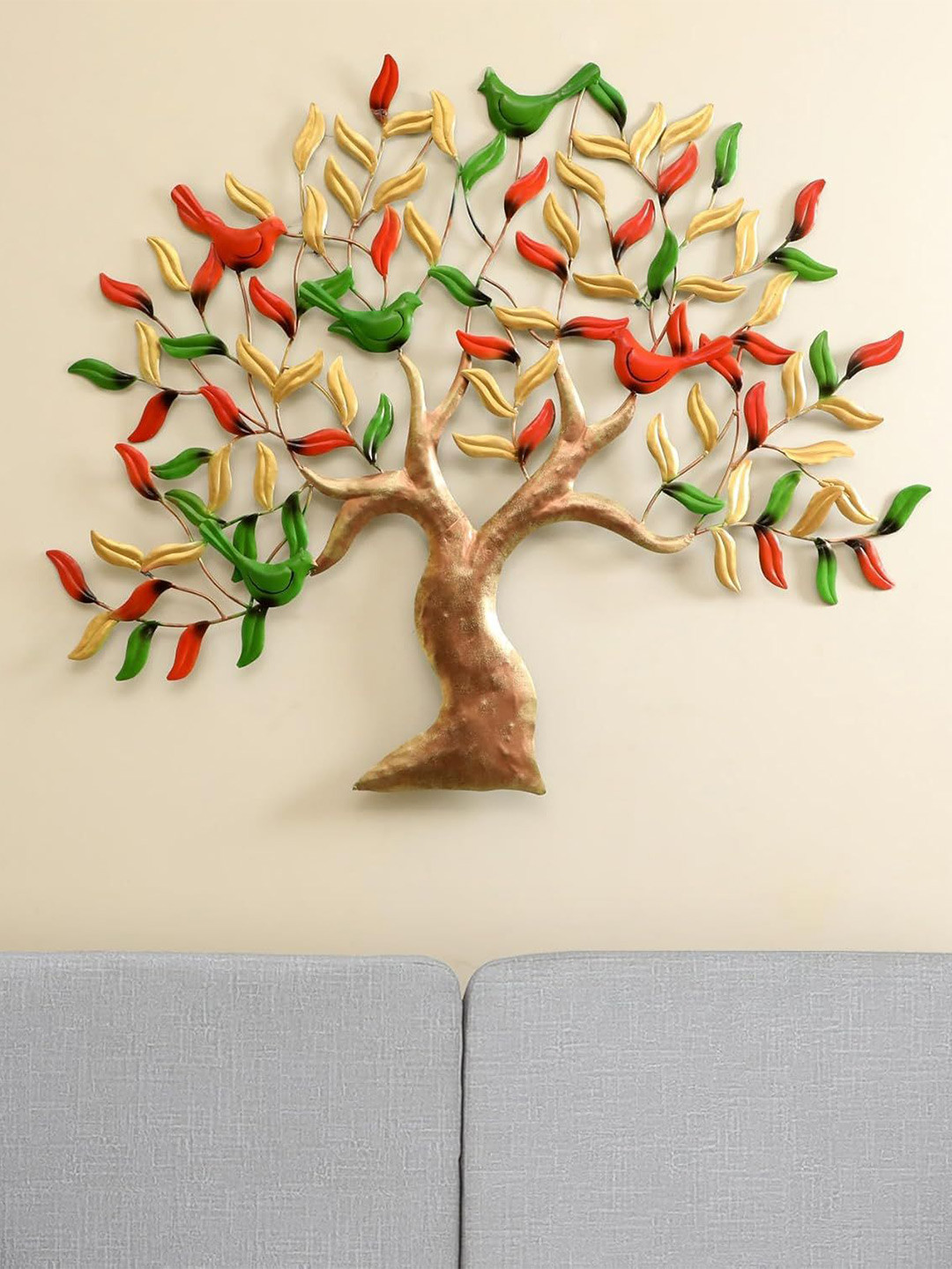 vedas Naya Bird Tree Metal Matte Hanging Hall Wall Hangings-39In