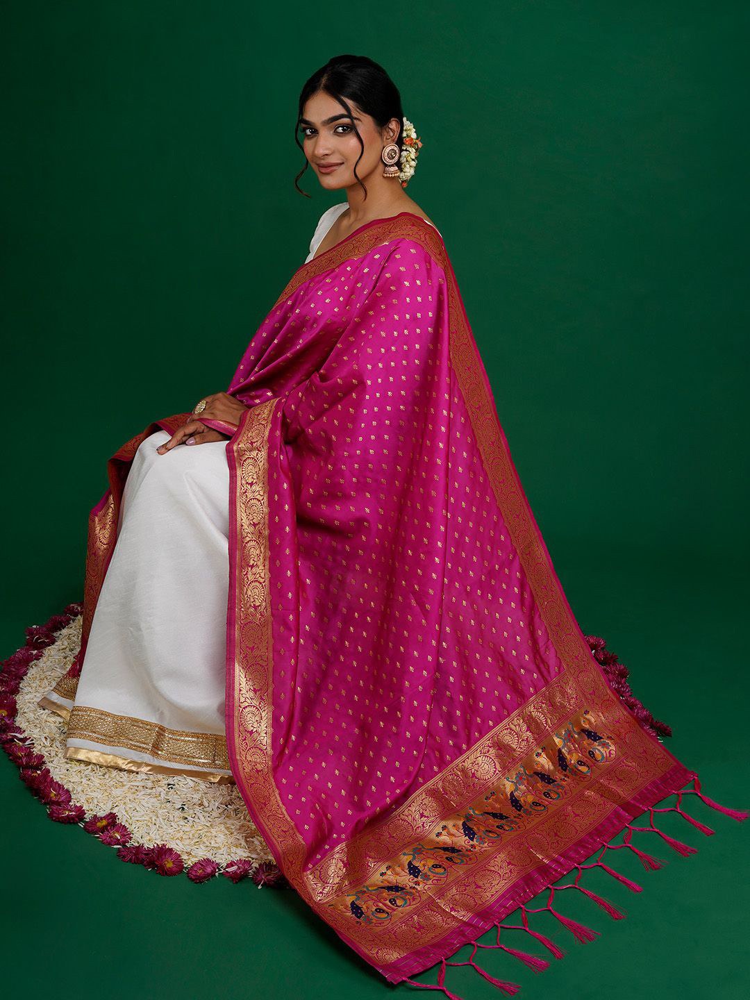 TEEJH Chandira Ethnic Motifs Woven Design Dupatta With Zari