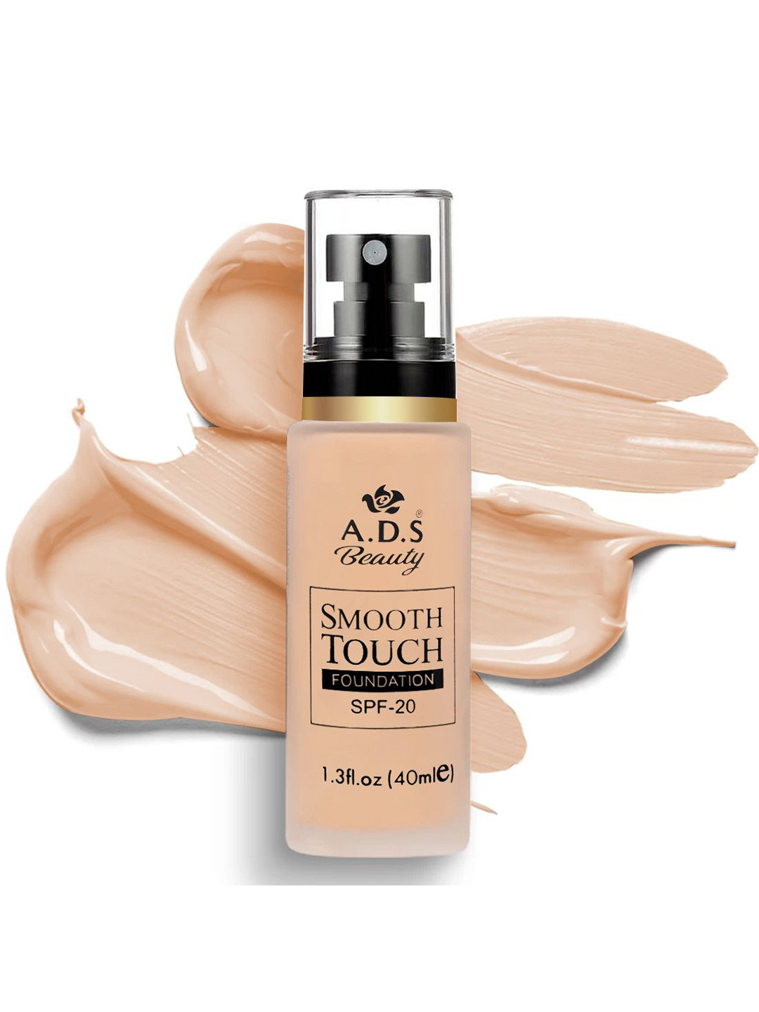 A.D.S Waterproof Smooth Touch SPF-20 Pump Foundation With Hyaluronic Acid-40ml- Shade-03