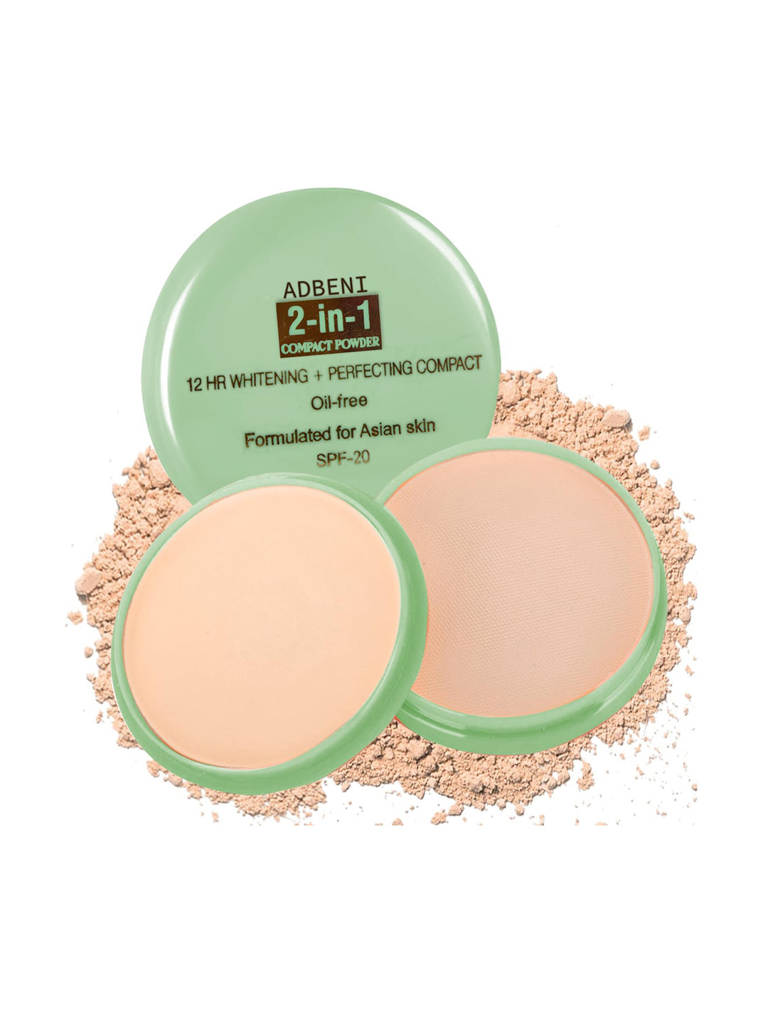 Adbeni 2-In-1 Whitening Perfecting Face Compact Powder SPF 20 - 15g - AC1142