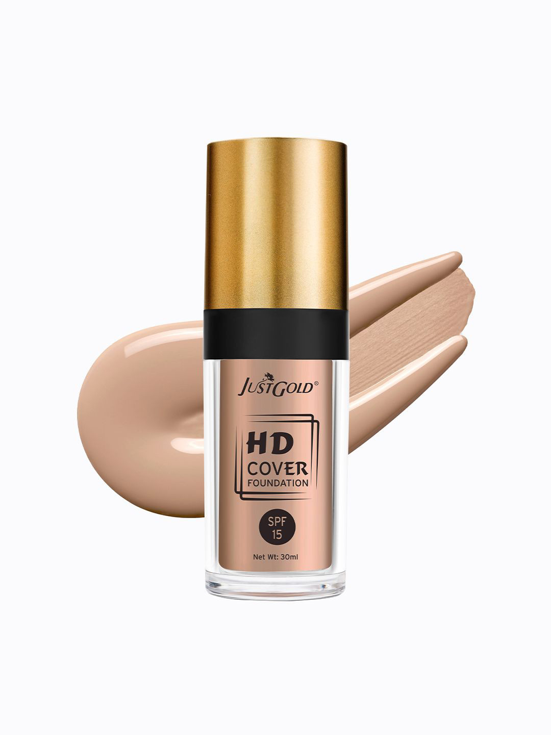 JUSTGOLD HD Cover Foundation SPF 15 - 30 ml - Hazelnut 06