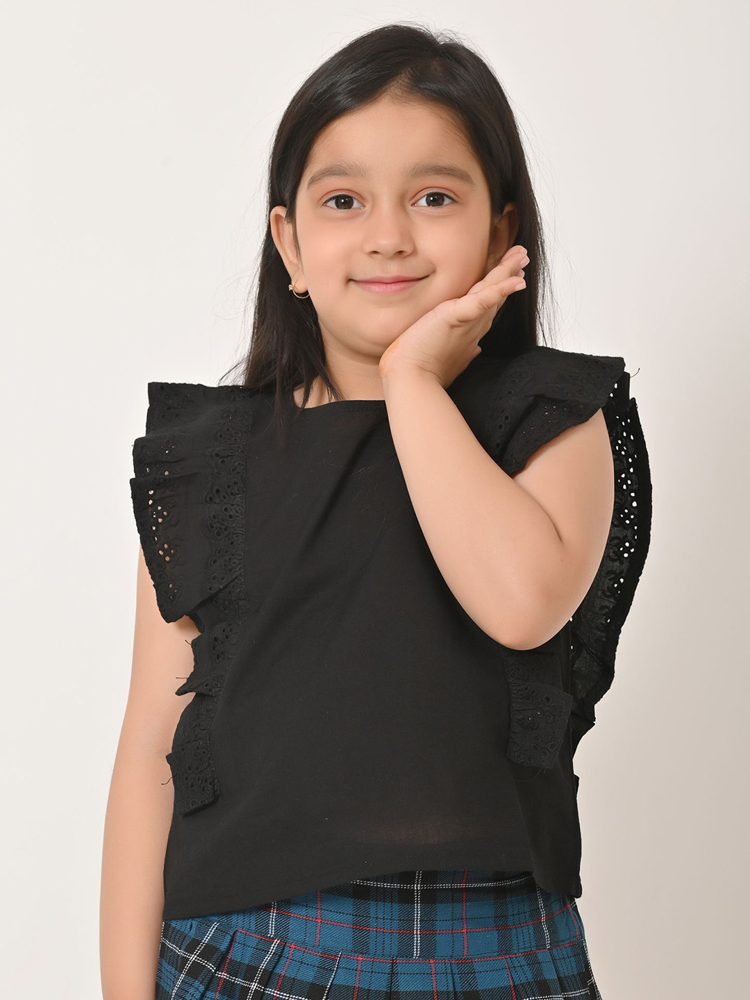 Megha Overseas Girls Cotton Styled Back Crop Top