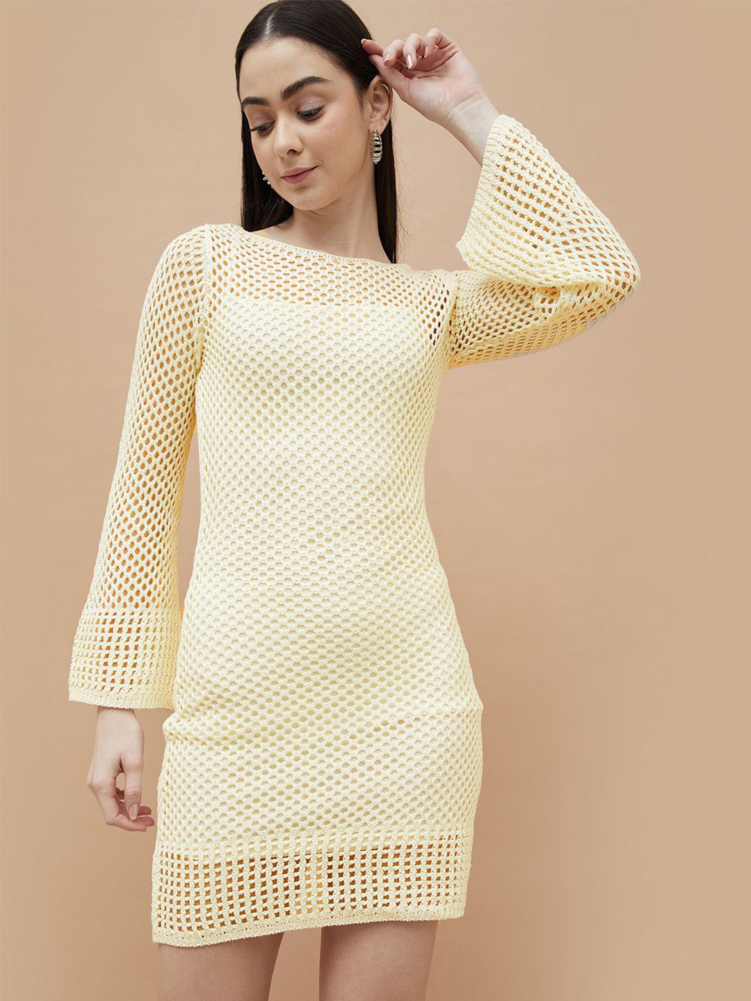 Ginger by Lifestyle Bell Sleeve Sheath Dress