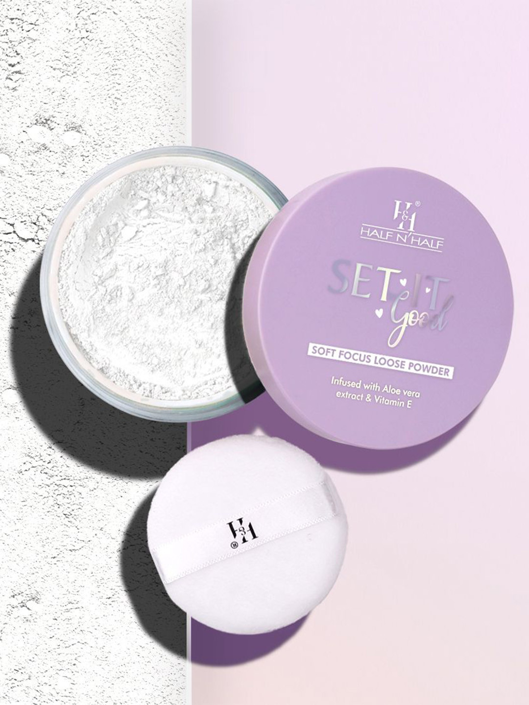 Half N Half Set It Good Soft Focus Loose Powder With Vitamin E 12g - Translucent White