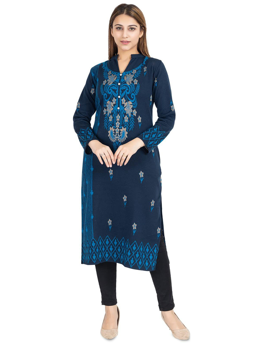 ROSARY Winter Ethnic Motifs Acrylic Kurta