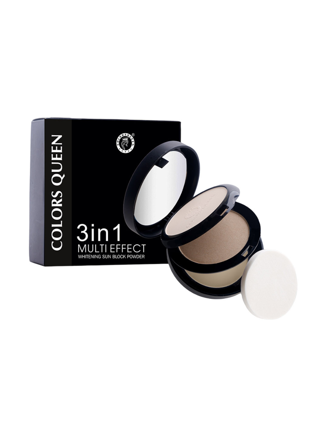 Colors Queen 3-In-1 Multi Effect Whitening Sun Block Compact Powder - Natural Beige 02