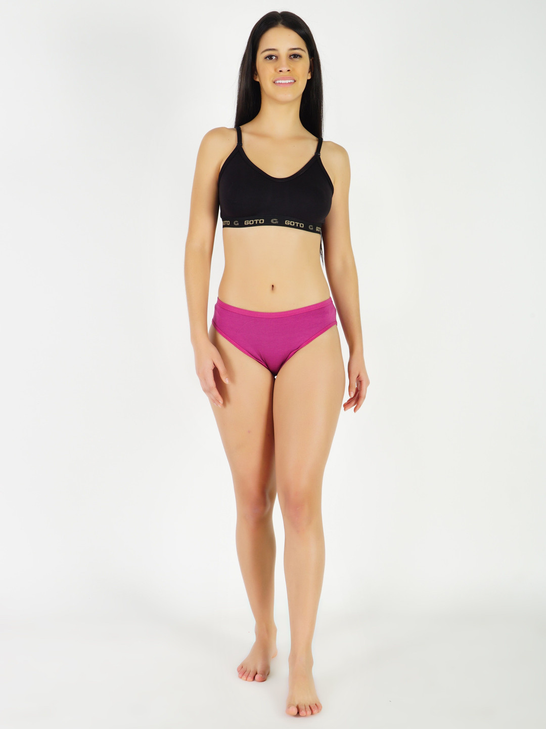 GOTO Mid Rise Hipster Briefs Cotton lycra Solid Penti Pink