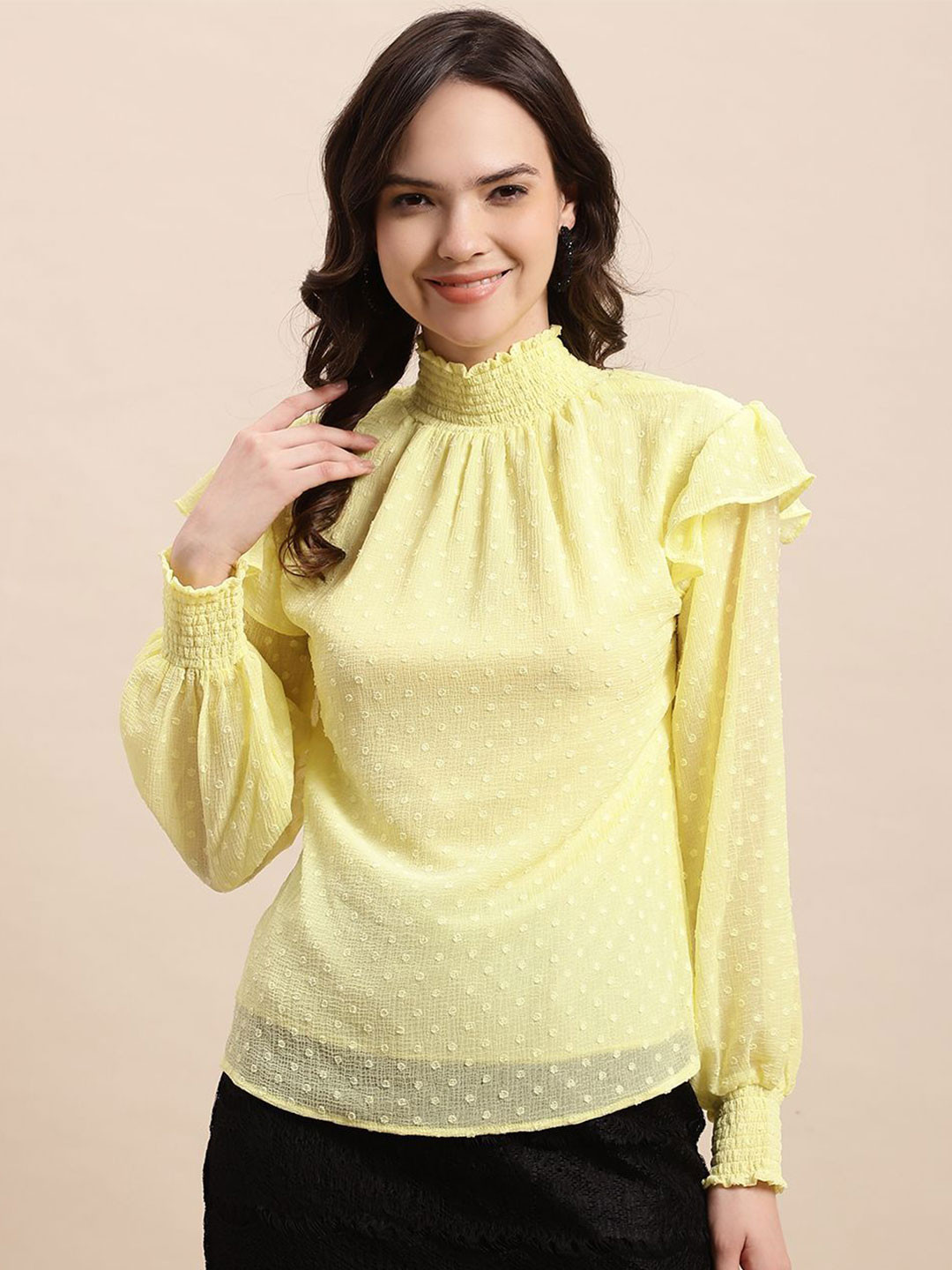 JAKANARY Print Georgette Top