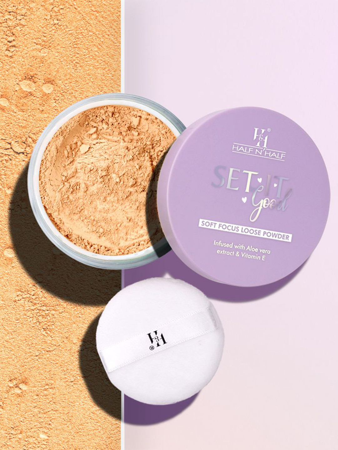 Half N Half Set It Good Soft Focus Loose Powder With Vitamin E 12g - Light