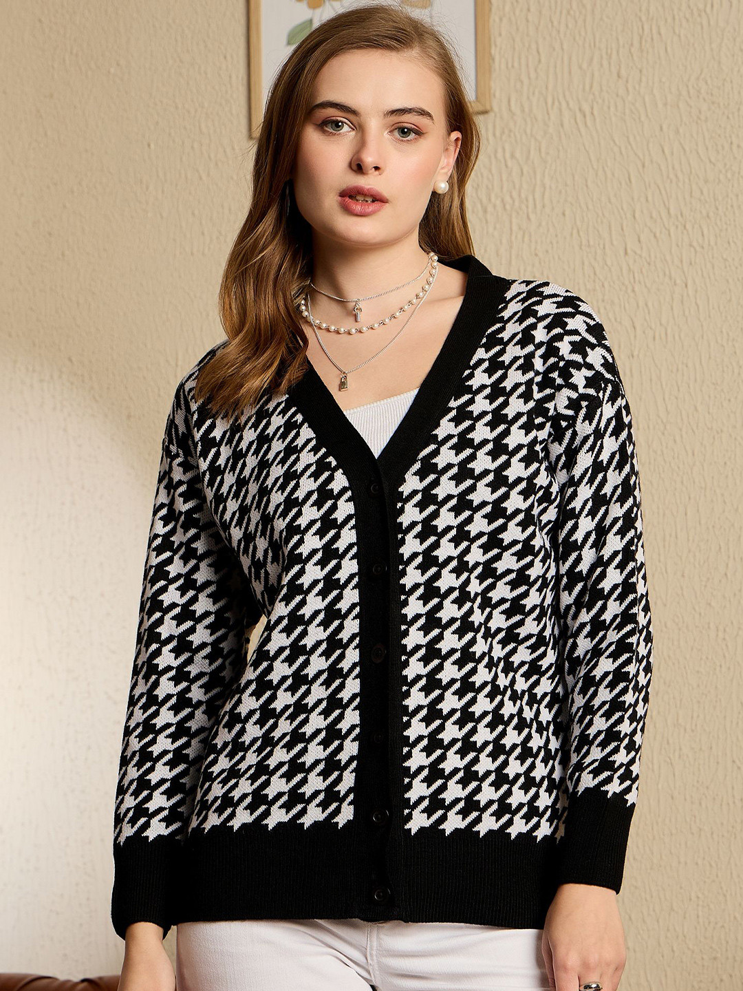 Berrylush Women Printed Cardigan