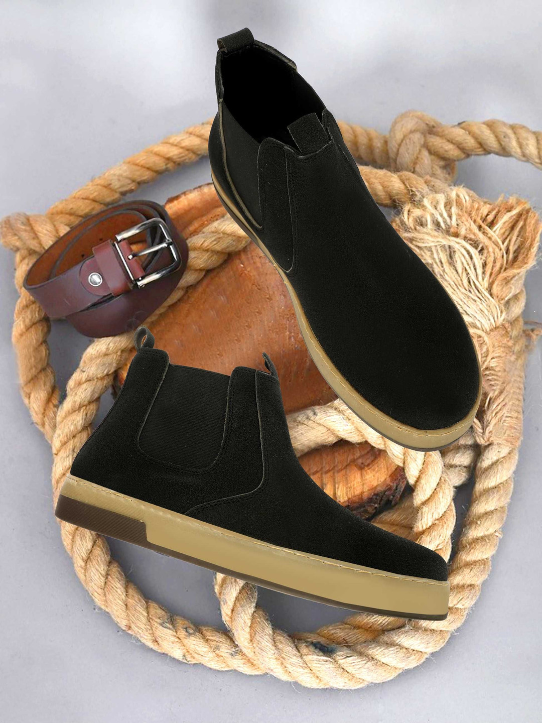 SHOZANIA Men Canvas Chelsea Boots