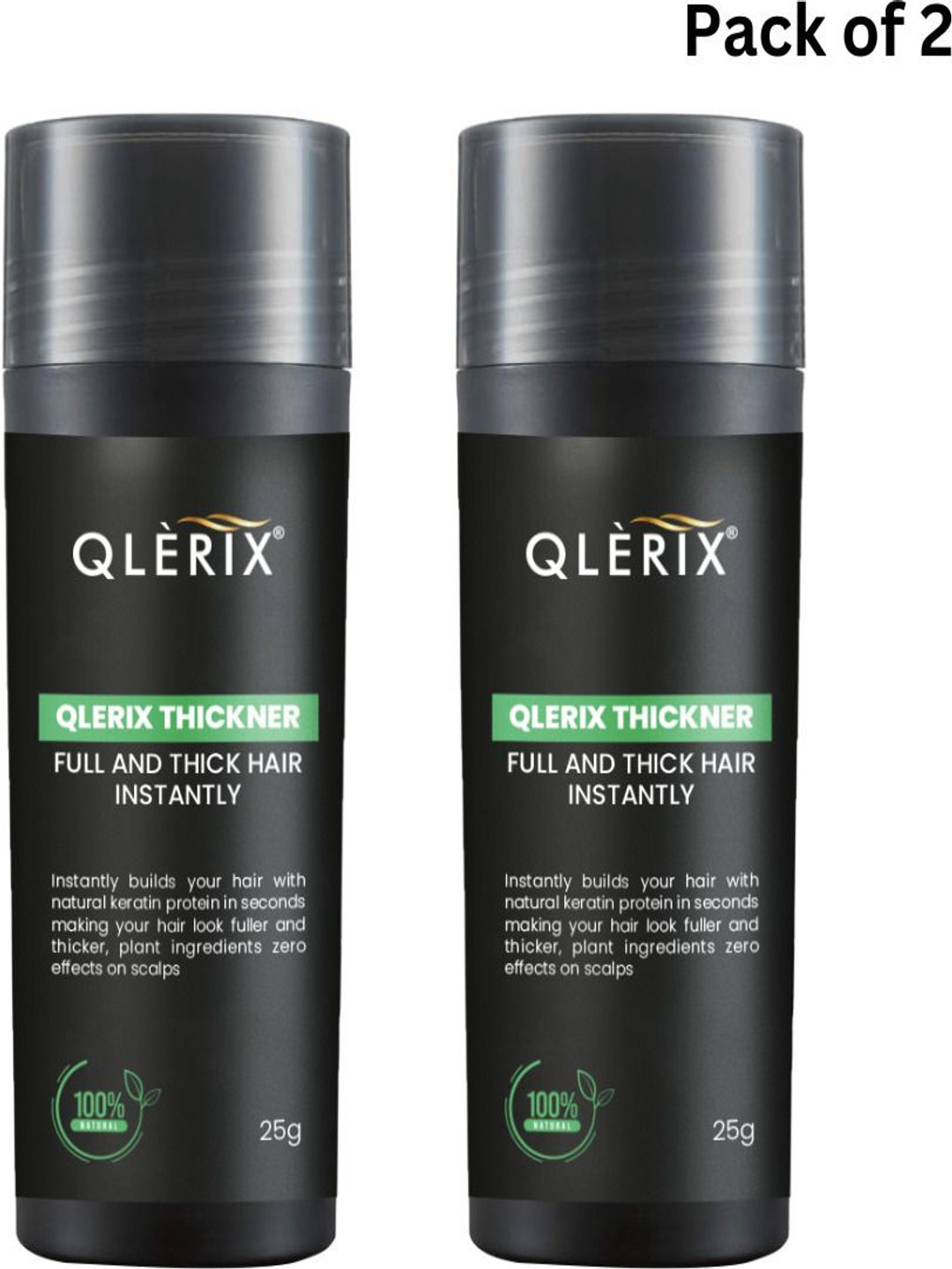 QLERIX Set Of 2 Thick Hair Building Fibers - 25 g Each