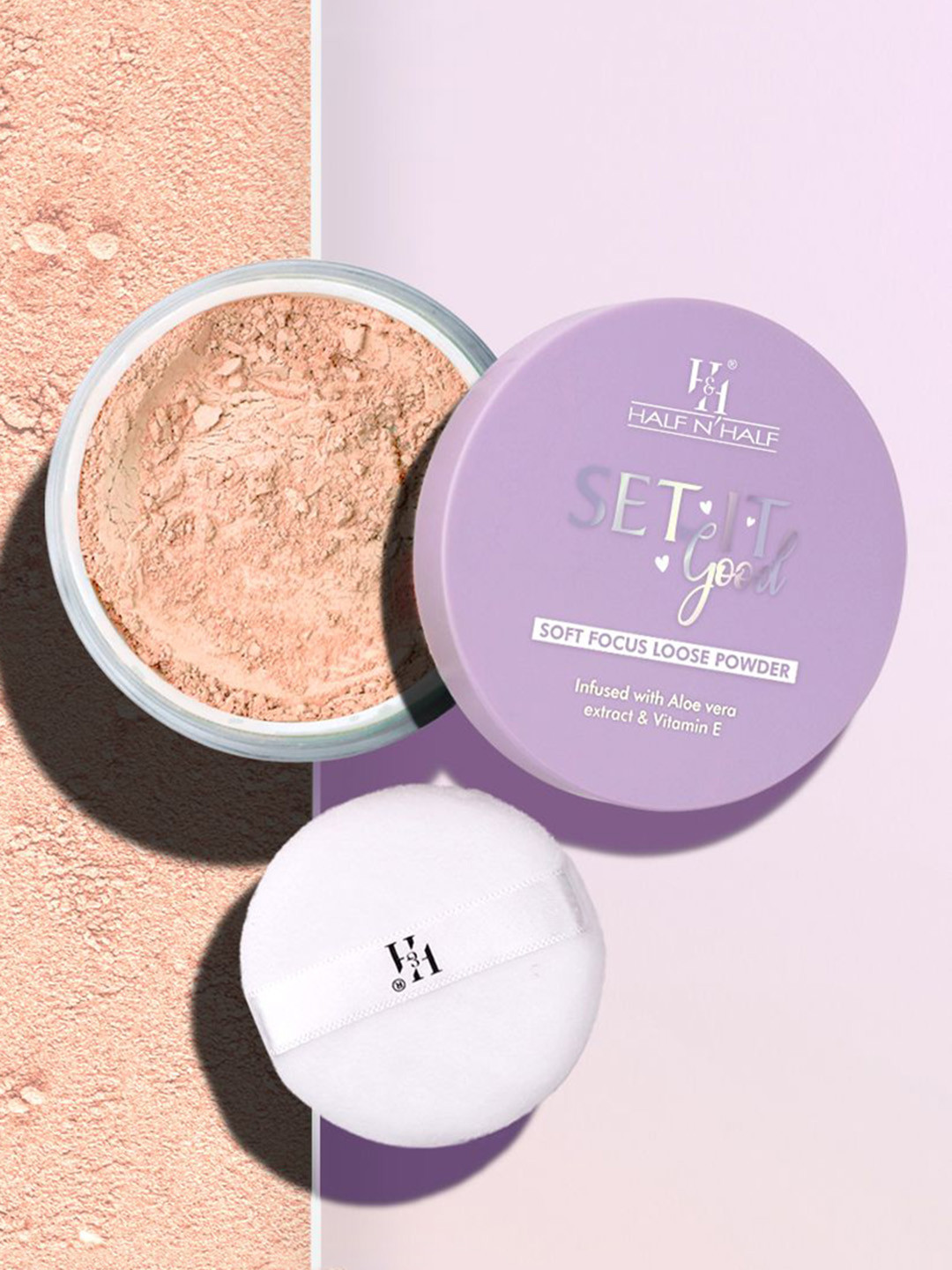 Half N Half Set It Good Lightweight Soft Focus Loose Powder with Aloevera 12g - Fair