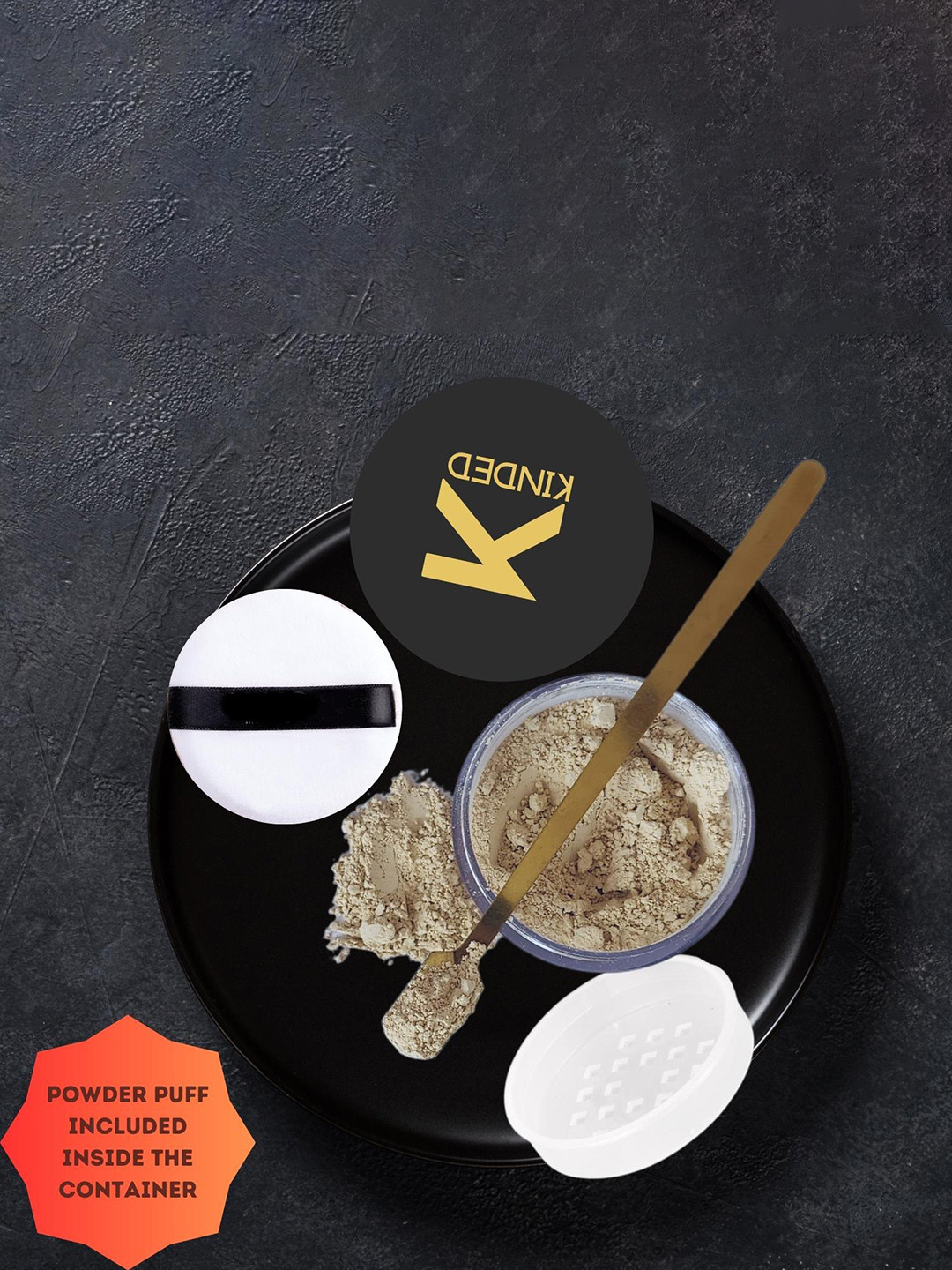 KINDED Translucent Finishing Setting Loose Powder with Puff HD - 30gm - Matte Natural Nude