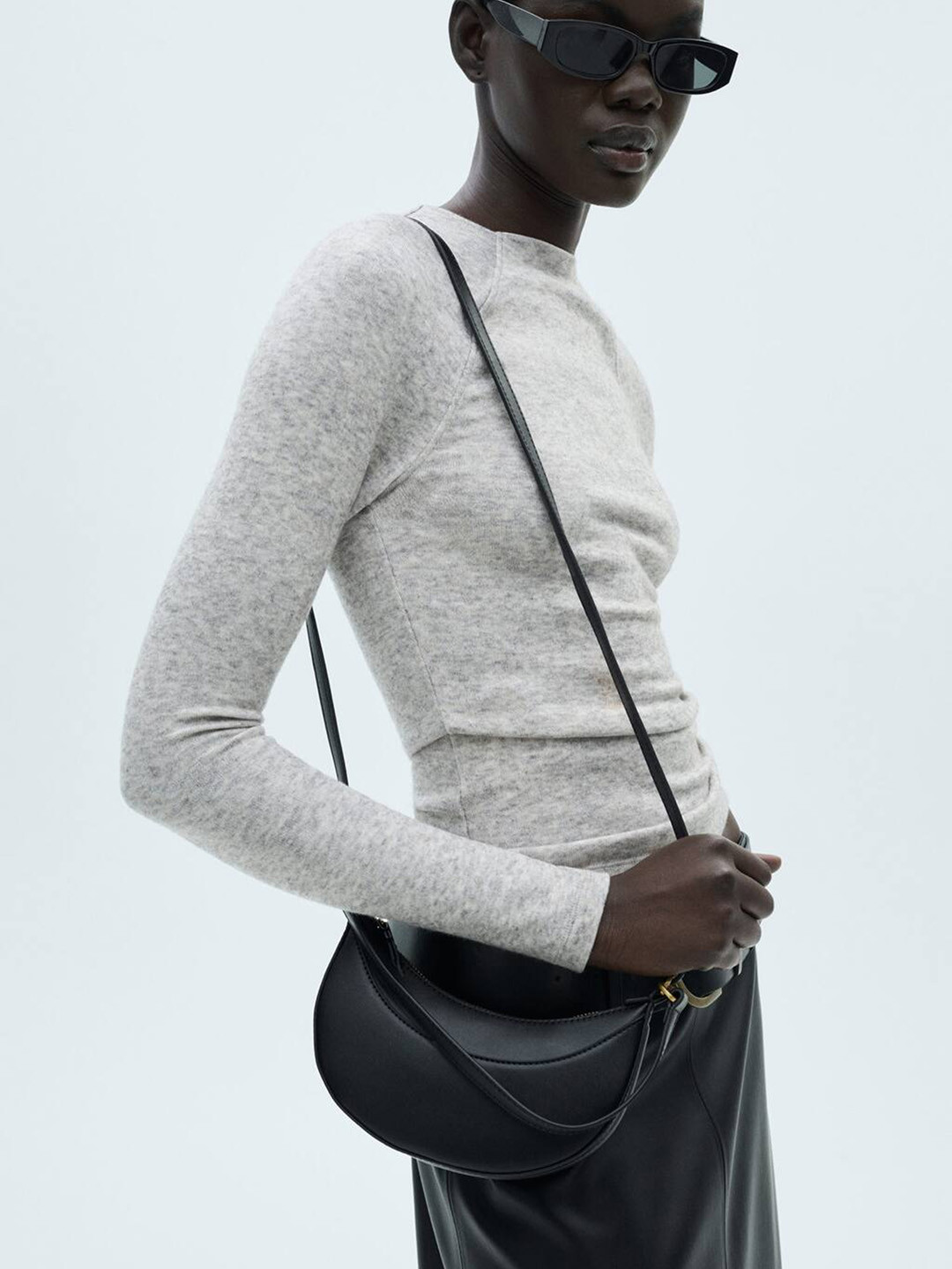 MANGO Raglan Sleeve Fitted T-shirt