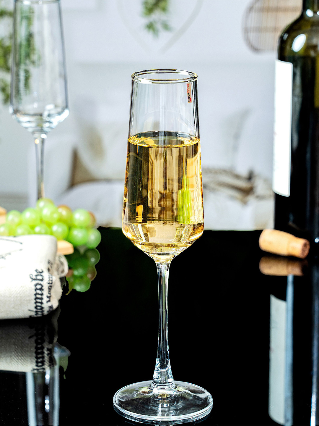 GOODHOMES Transparent 6 Pieces Glass Champagne Bar Glass 250 ml