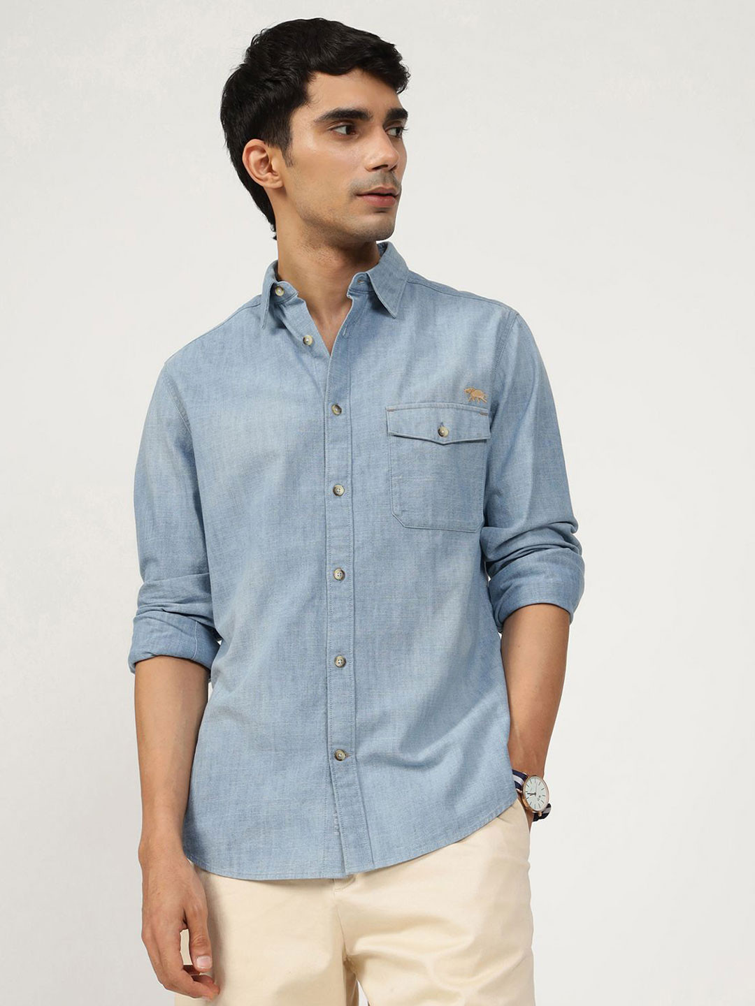 Andamen Casual Men Placement Wash Effect Regular Fit Shirt