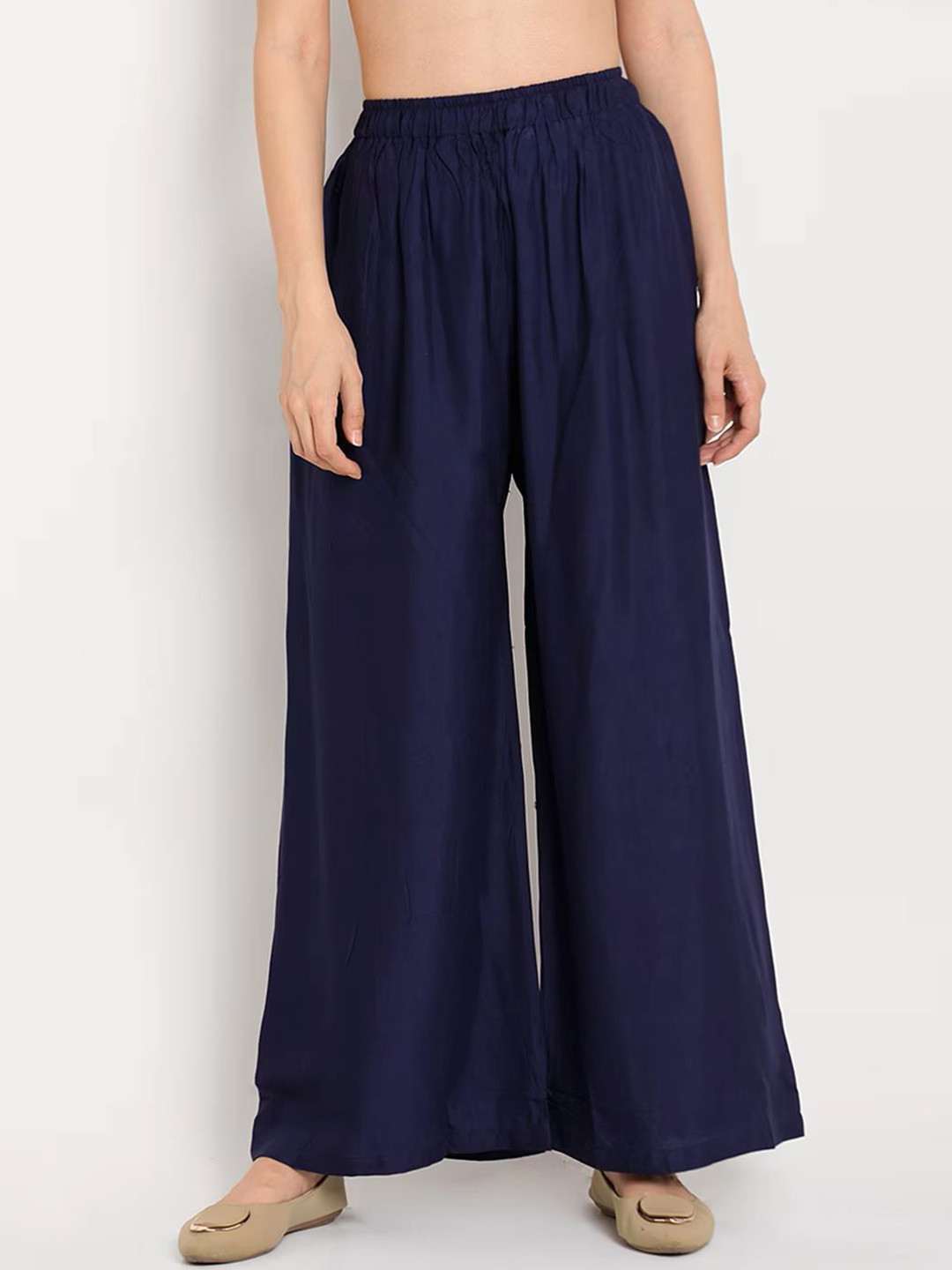 NYPA Women Flared Knitted Palazzos